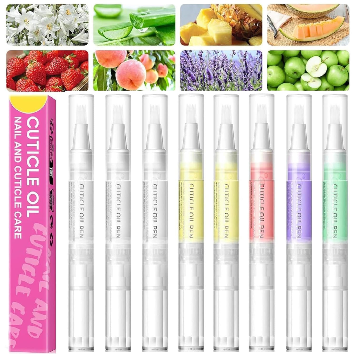 COSCELIA 8pcs Cuticle Oil for Nails Cuticle Oil Pen Bulk for Nail Care Gel Polish Softener and Strengthener Natural Moist Gel Nail Nourishment Treatment Manicure Tools DIY Gifts for Women - Image 2