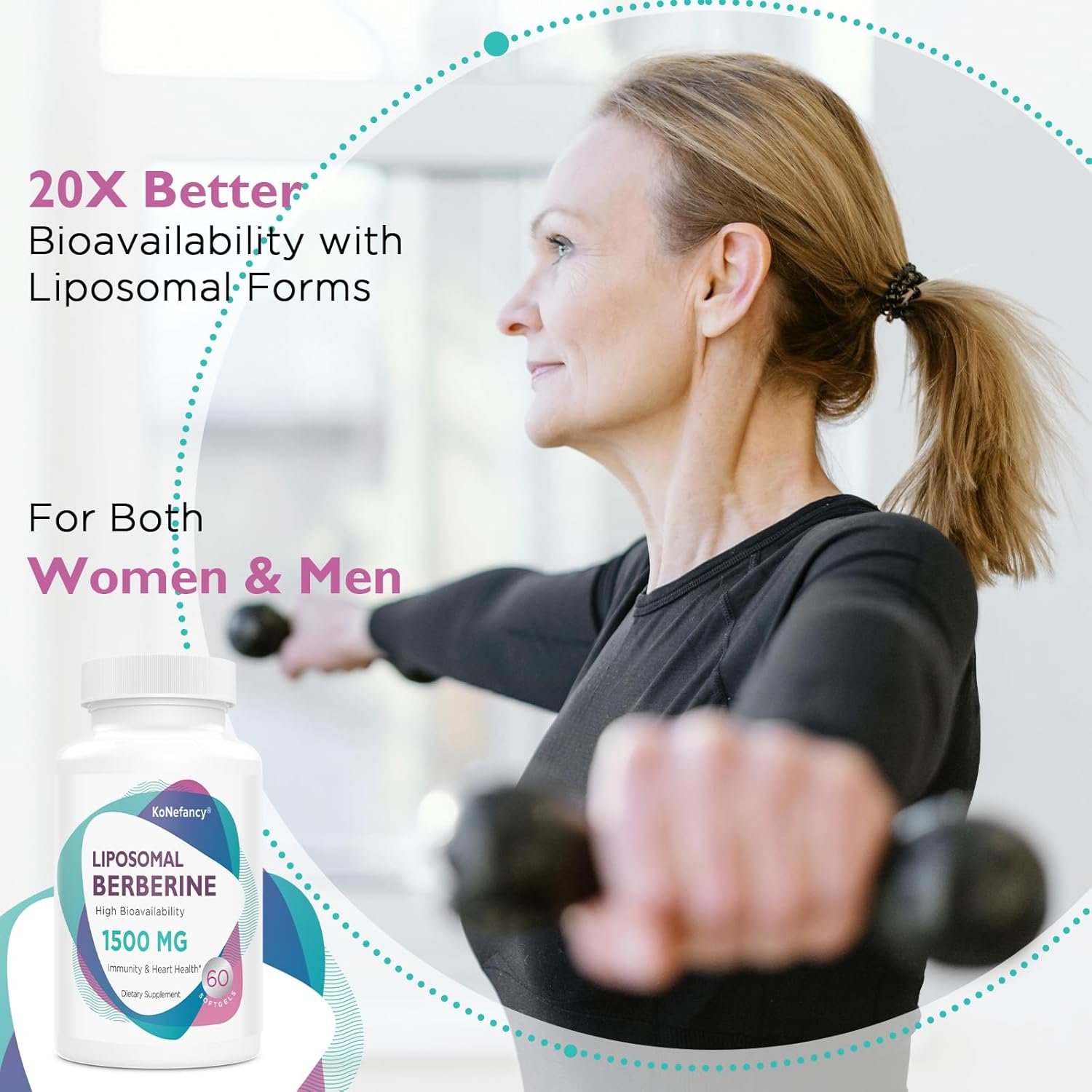 Berberine HCL Supplement 1500mg - High Bioavailability Liposomal Berberine Capsules for Women and Men, AMPK Activator - Image 4