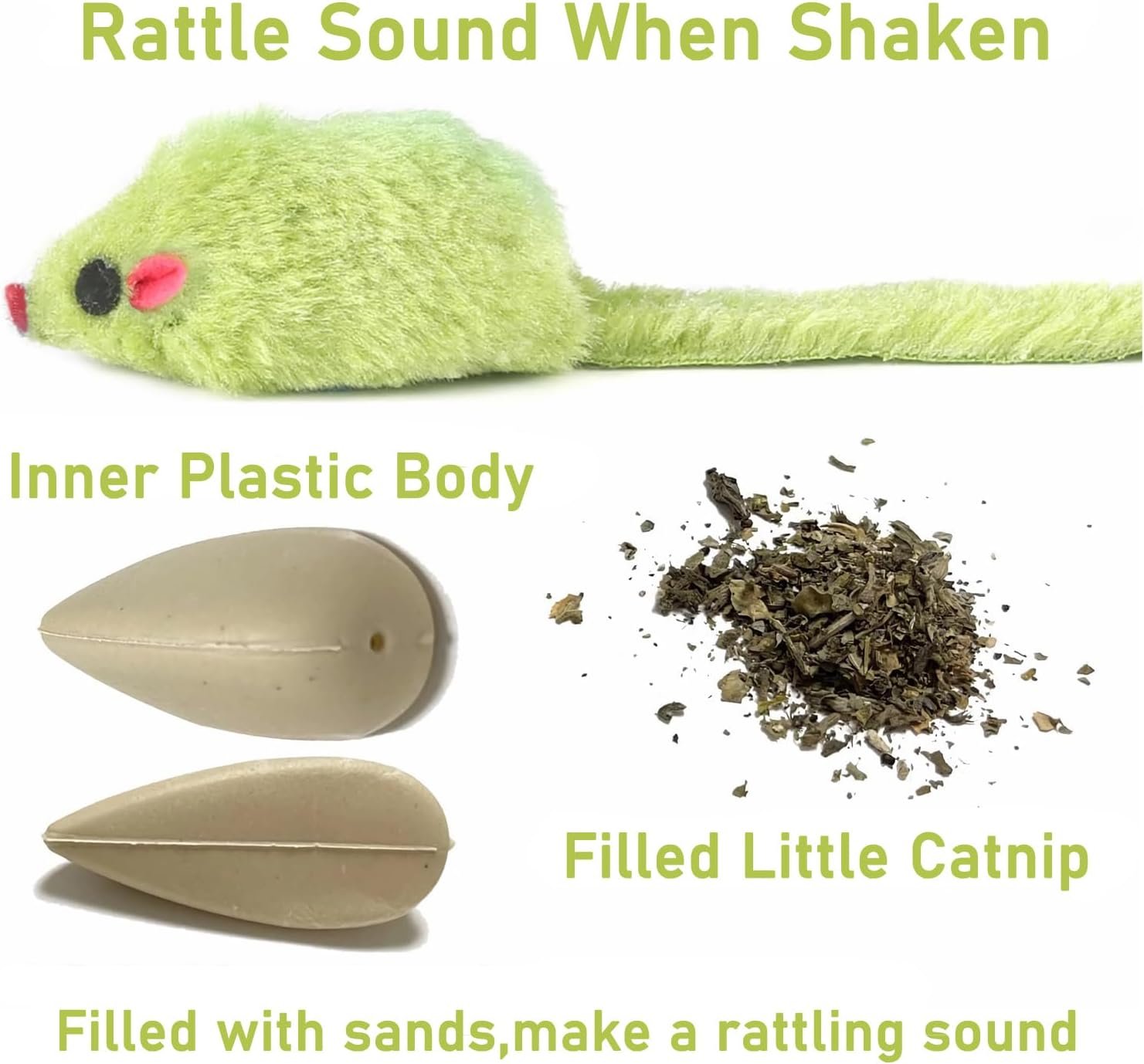 12PCS Cat Mouse Toys,Faux Fur Cat Mice Toys with Plastic Body, Interactive Catnip Toys for Indoor Cats,Perfect for Kittens, Cats, and Puppies!… - Image 4