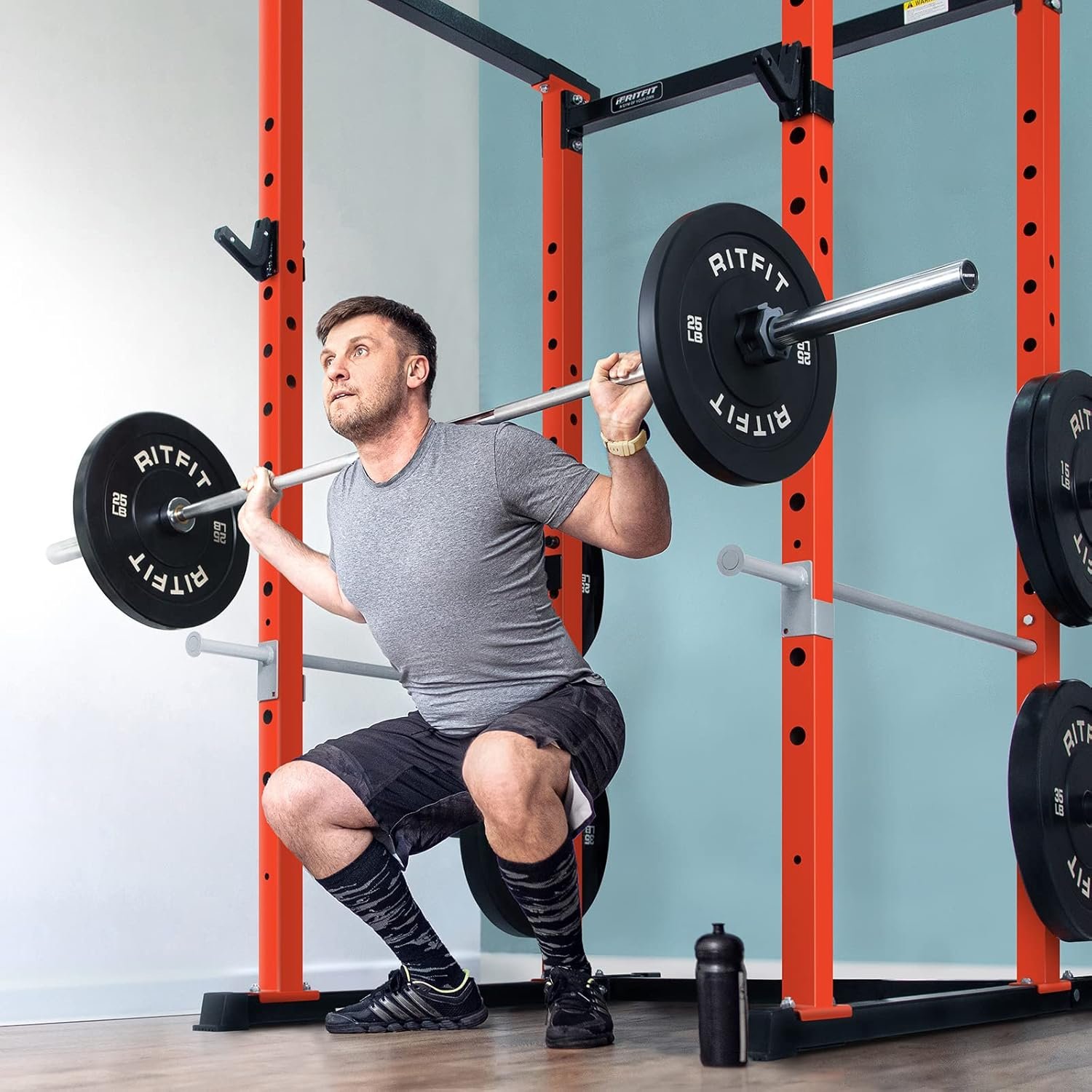 RitFit PPC01 Power Cage 1000LB Capacity and Packages with Optional Basic Power Rack, Weight Bench, Barbell Set with Olympic Barbell, DIY LAT Pull Down Pulley System, for Garage & Home Gym - Image 10