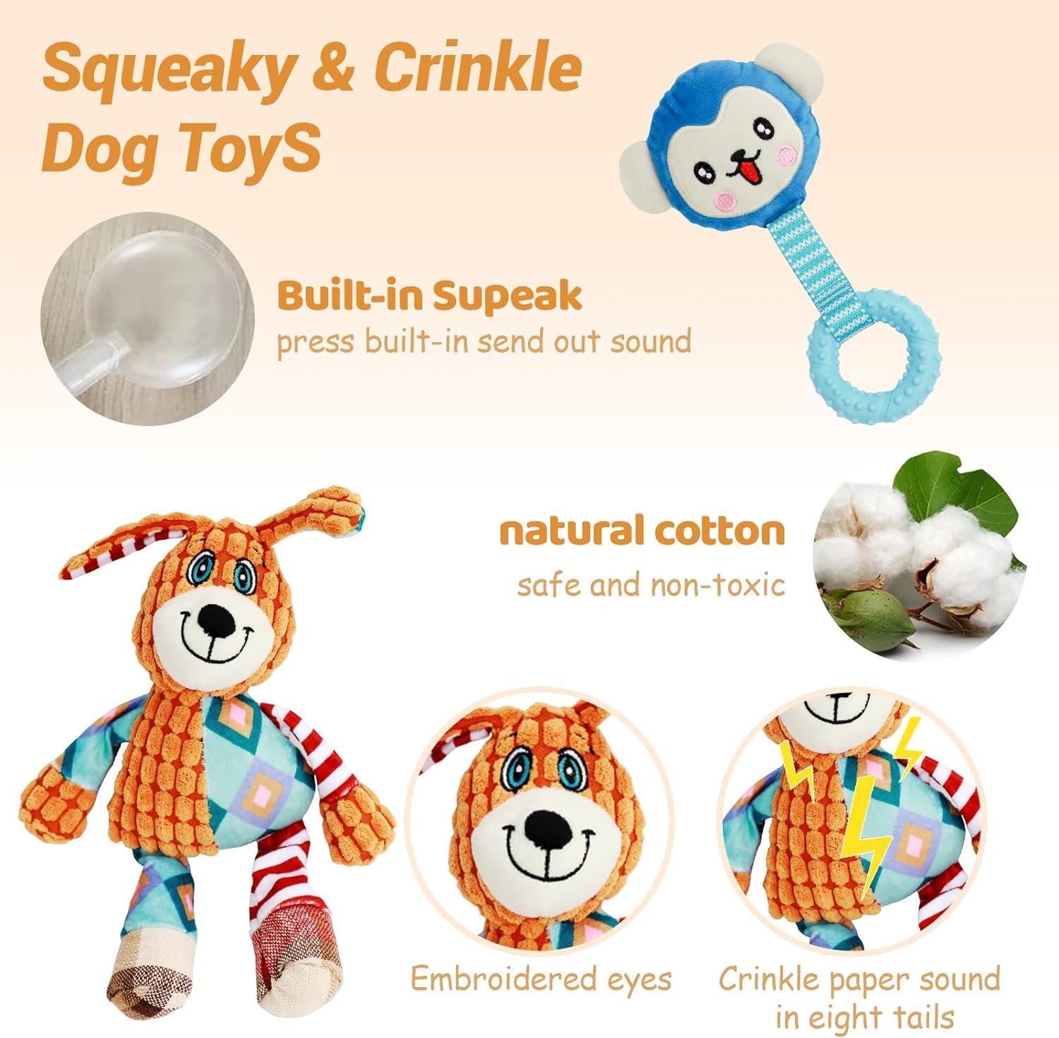 20PCS Puppy Teething Toys, Dog Squeaky Toys, Rope Toys, Interactive Dog Toys to Keep Them Busy, Chew Toys for Puppies, Pet Toys for Small Dogs, Dog Toy Basket Full of Fun - Image 4