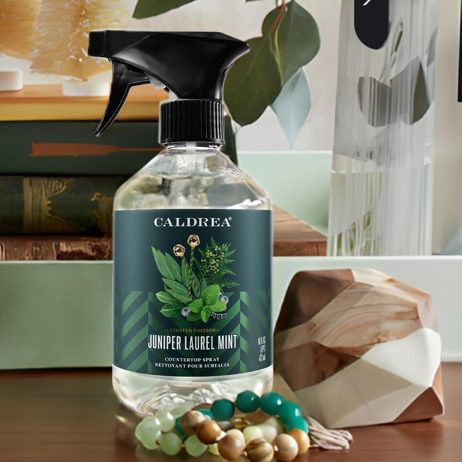 Caldrea Multi-Surface Countertop Spray Cleaner, Made with Vegetable Protein Extract, Juniper Laurel Mint Scent, 16 oz - Image 4
