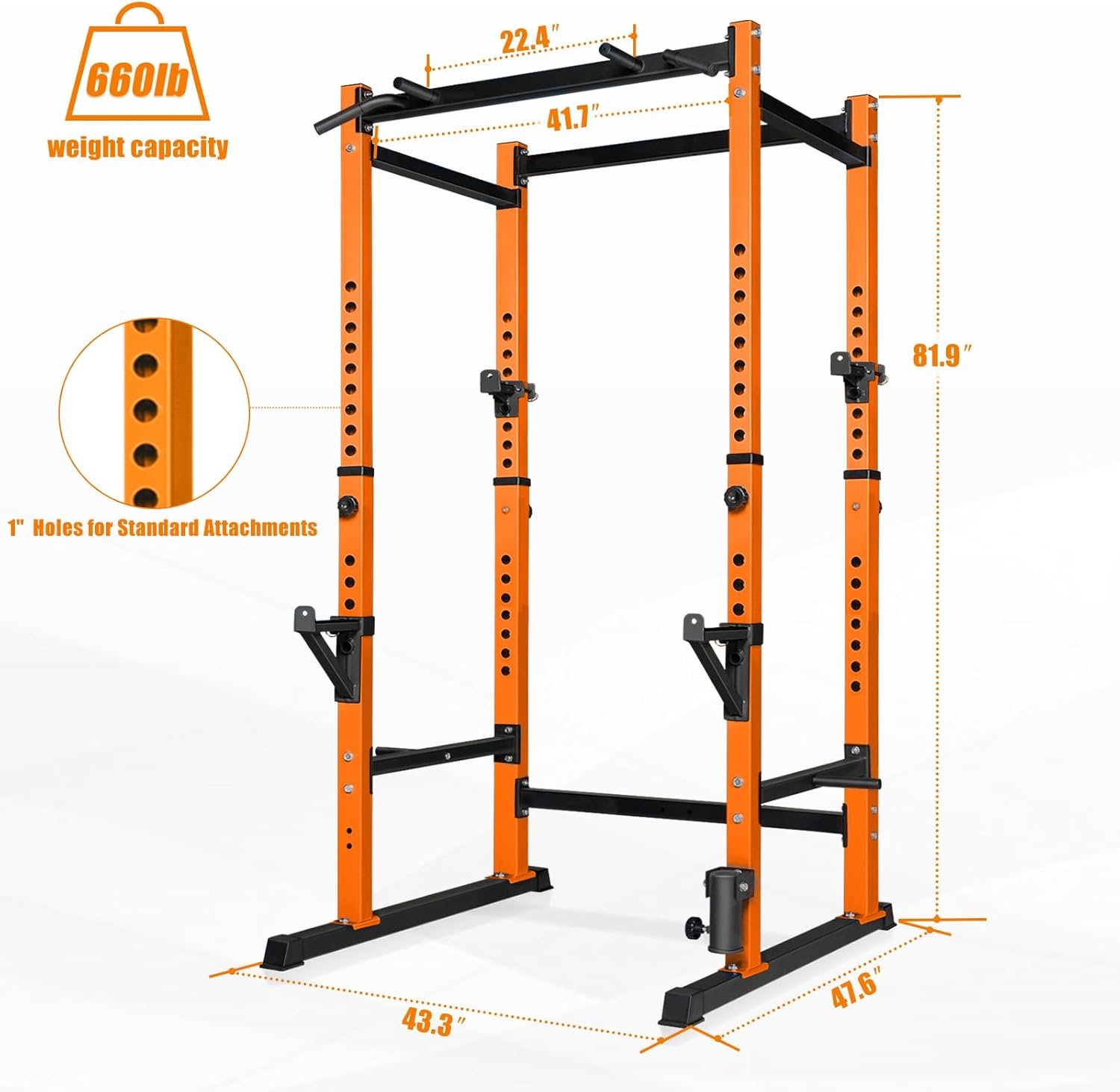 Bongkim Power Rack, Rack Cage for Weight Training, Adjustable Squat Stand Rack for Home Gym Equipment, Lifting Cage with 660lb Capacity - Image 3