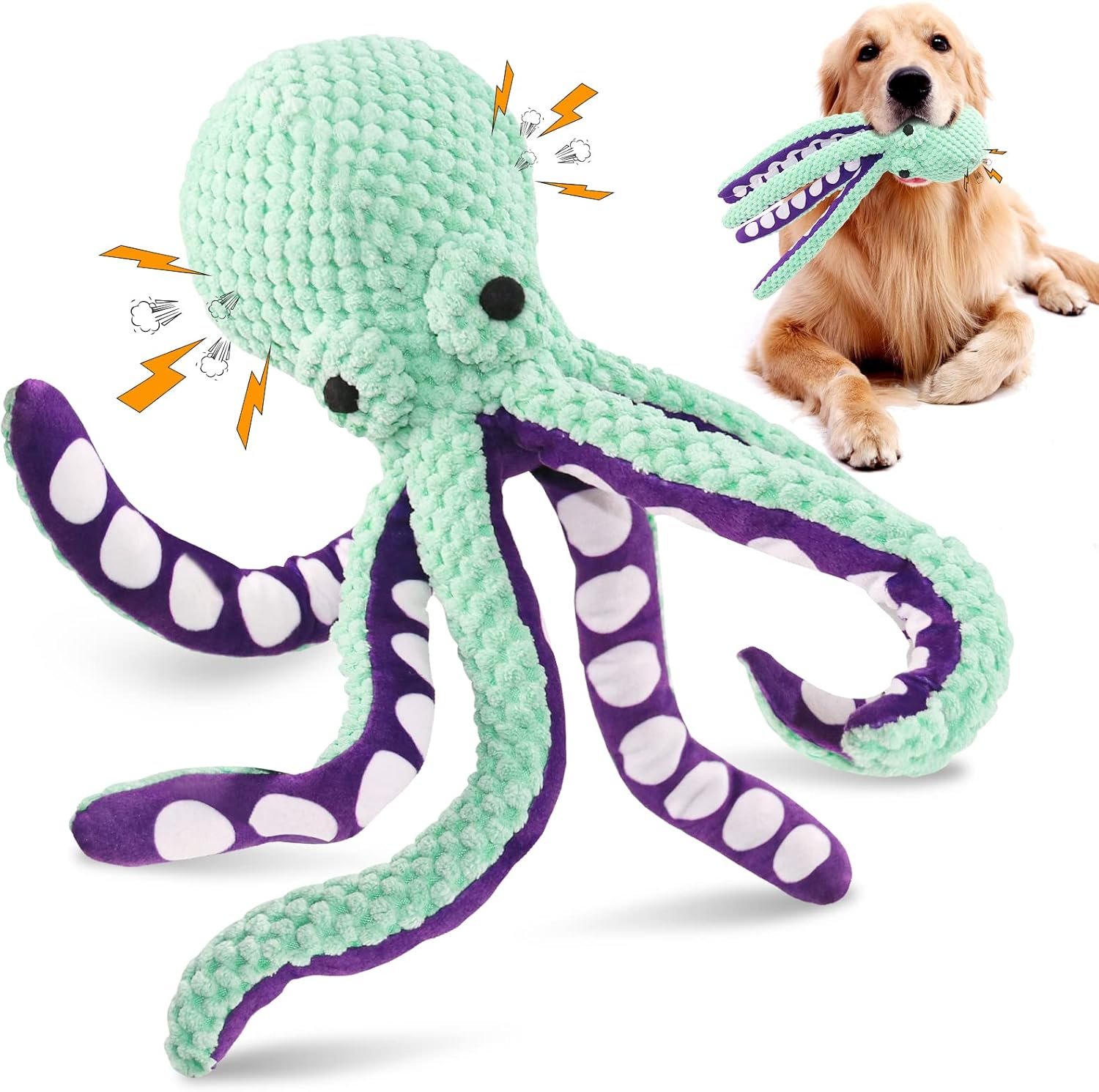 Squeaky Dog Toys for Large Dogs: Plush Dog Toys with Soft Fabric - Pet Toys for Small, Medium, and Large Dogs - Puppy Toys to Keep Them Busy - Image 2