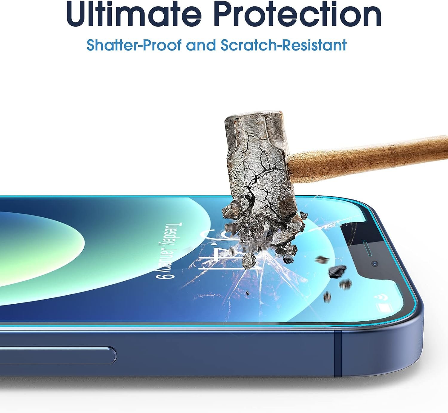 amFilm OneTouch Glass Screen Protector for iPhone 12 6.1"/ iPhone 12 Pro 6.1" with Easy Installation Kit, Tempered Glass, 2 Pack - Image 6