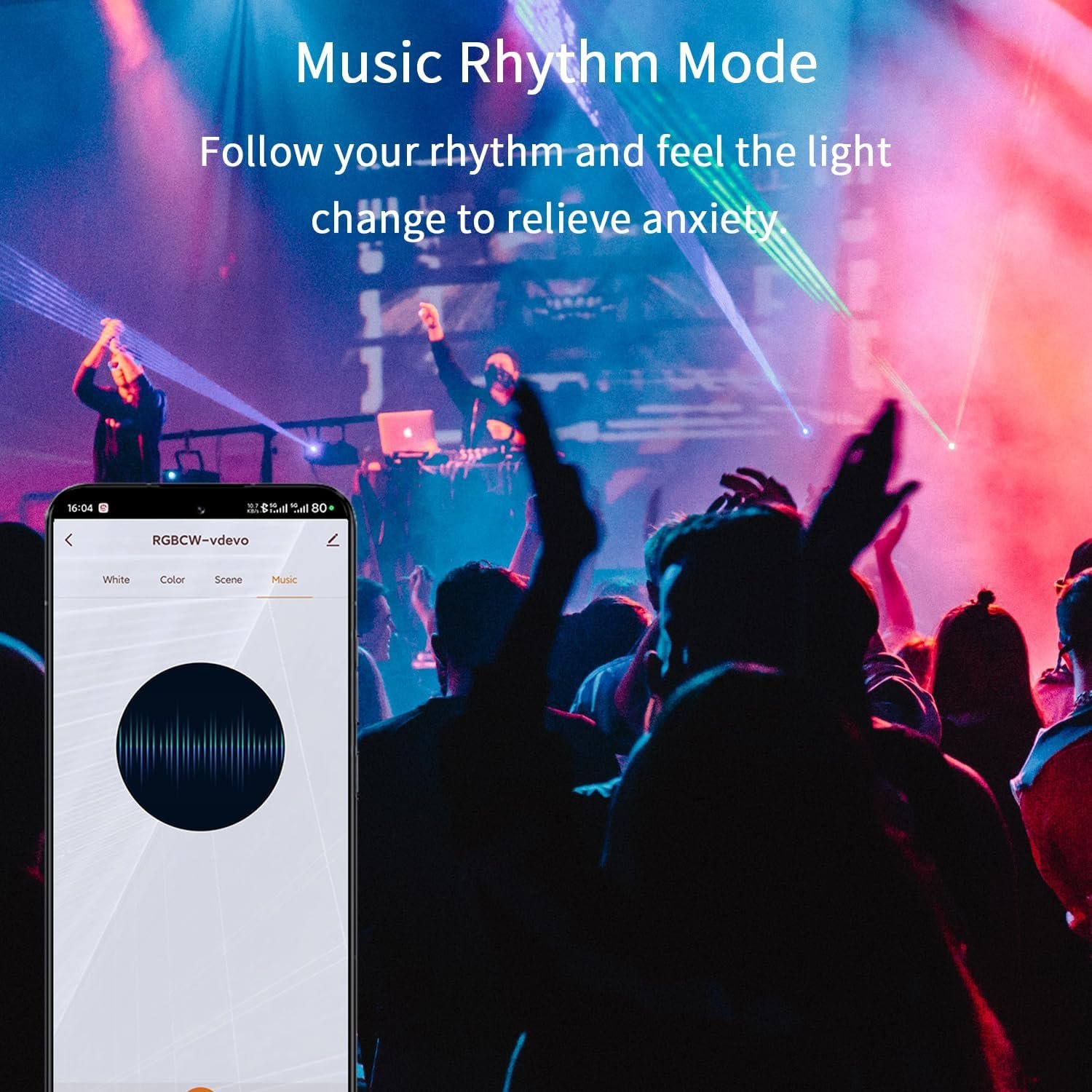 Bluetooth Tuya Smart Life App Light Bulb, A19 E26 LED Bulbs Dimmable and CCT + Full RGB Color Changing Lighting Bulbs 800LM 60W Equivalent 1 Pack(Don't Support WiFi/Alexa) - Image 7