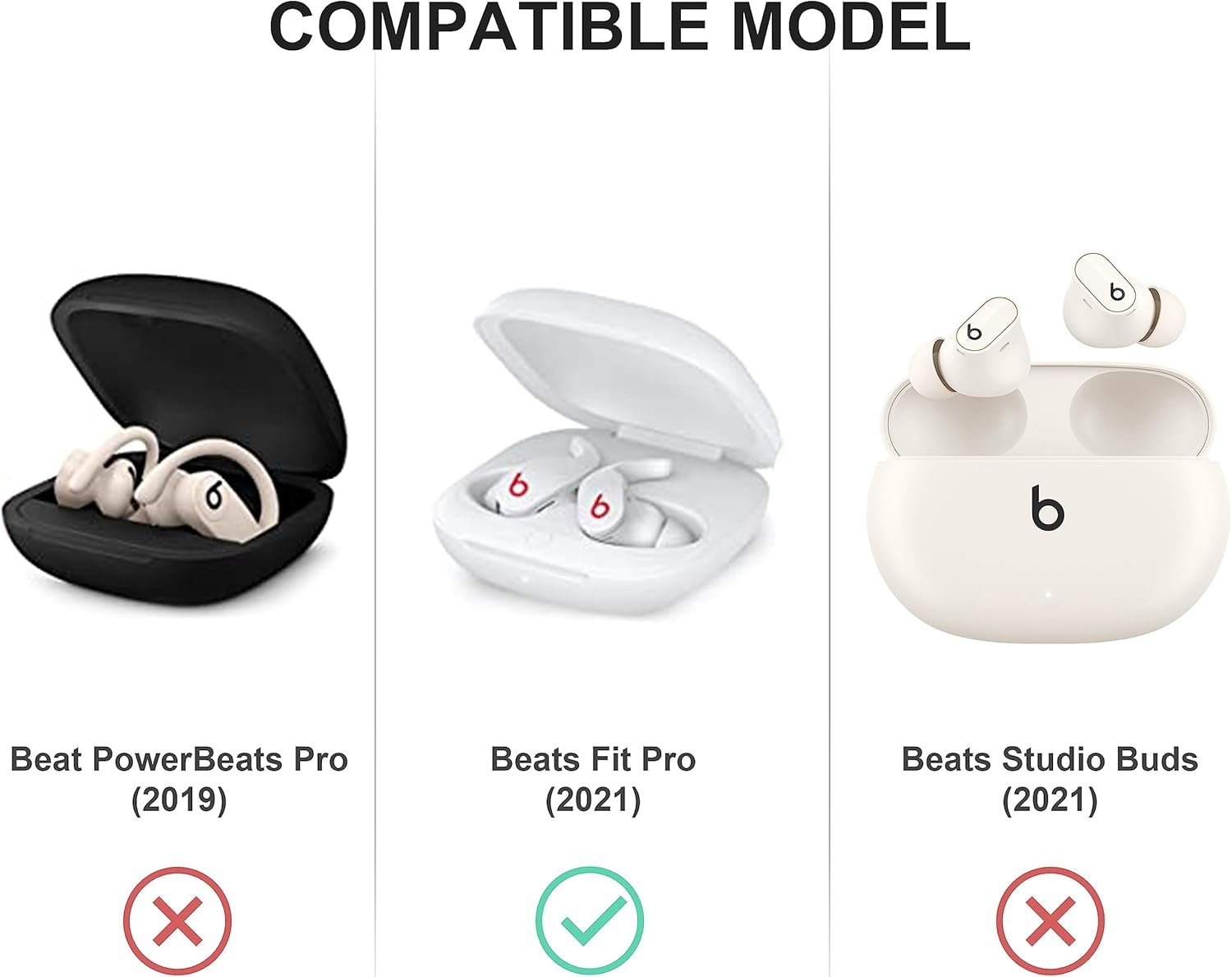 Valkit Compatible Beats Fit Pro Case Cover Clear with Lock, Full Body Beats Fit Pro Earbuds Protective Case Transparent Shockproof Skin with Anti-Lost Keychain for Beats Fit Pro 2021 - Image 3