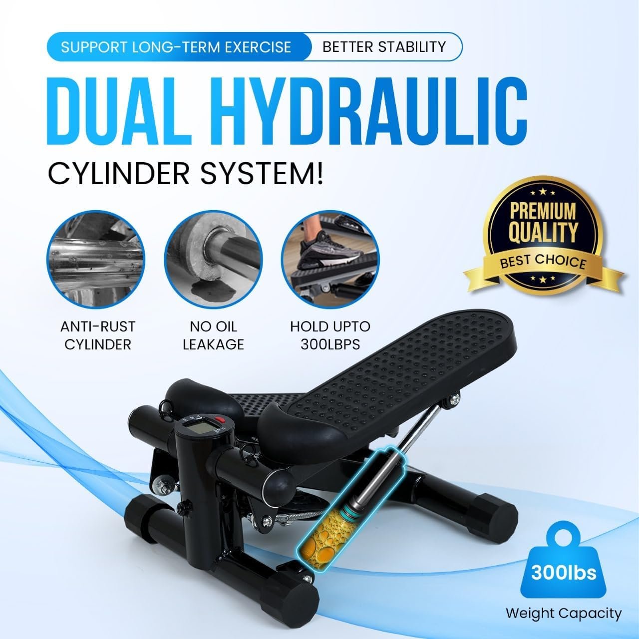 Steppers for Exercise at Home, Mini Stepper with Resistance Bands, Stair Stepper for Home, Stepper Exercise Machine, Compact Stepper Workout Equipment - Image 7