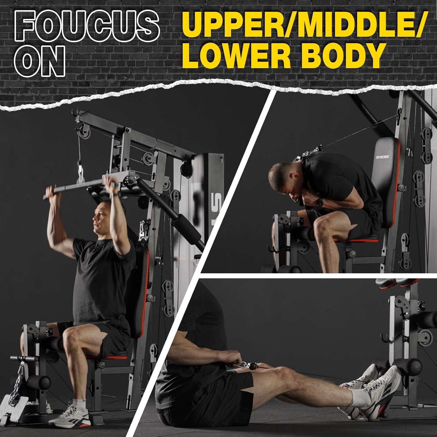 Home Gym, Multifunctional Home Gym Equipment, Home Gym Station with 150LBS Weight Stack, Exercise Equipment for Full Body Strength Training - Image 6