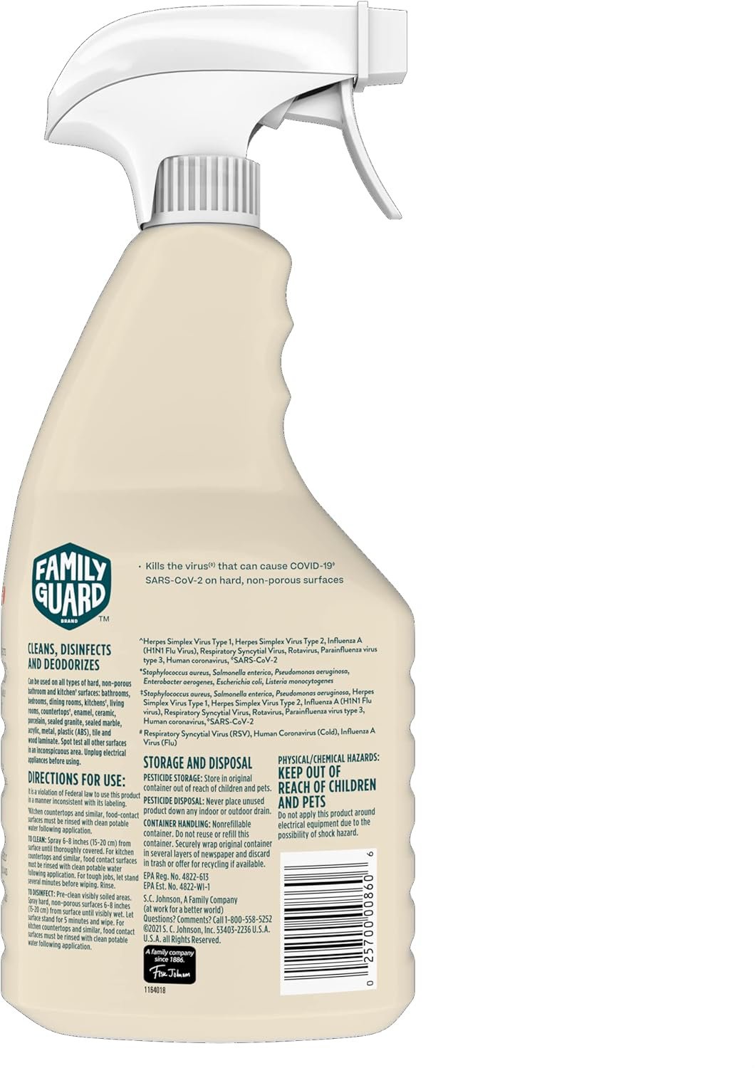 Family Guard Brand Disinfectant Spray Trigger & Multi Surface Cleaner, Antibacterial Spray, Expertly Formulated for Use In Homes with Children & Pets, Citrus Scent, 32 oz (Pack of 1) - Image 10