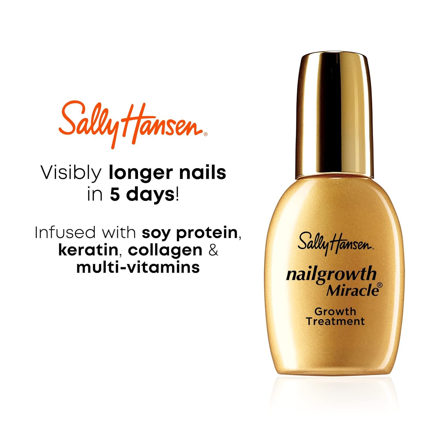 Sally Hansen Nailgrowth Miracle®, Growth Treatment, Nail Protectant, Infused with Soy Protein, Keratin, Collagen, and Multi-Vitamins - Image 5