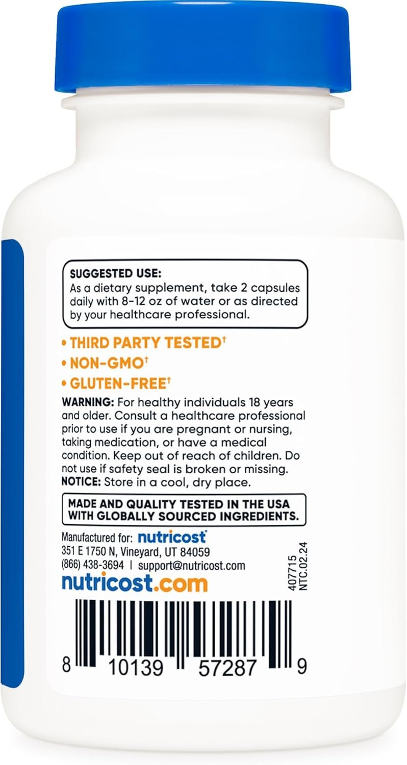 Nutricost Berberine HCl 600mg, 60 Vegetarian Capsules - Gluten Free & Non-GMO - Image 5