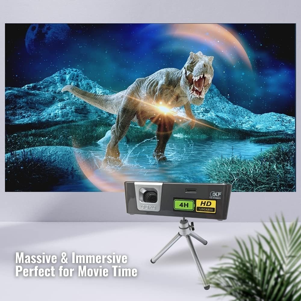 Worlds Brightest Battery Pico Projector, AAXA P6X 1000 Lumen, 4 Hour Battery USBC Video WiFi/BT Wireless Mirroring Portable Mini Projector DLP 1080p Support 30000 Hours LED HDMI/USBC/USB/microSD - Image 3