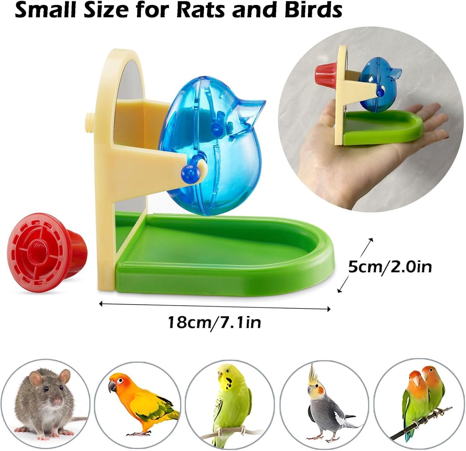 Rat Enrichment Toys, Interactive Foraging Toys For Rats, Intelligence Growth Rat Enrichment Puzzle Games, Treat Dispensing Slow Feeder for Rat Cage Toy, Bird Foraging Toy for Parakeet Conure (1Pcs) - Image 5