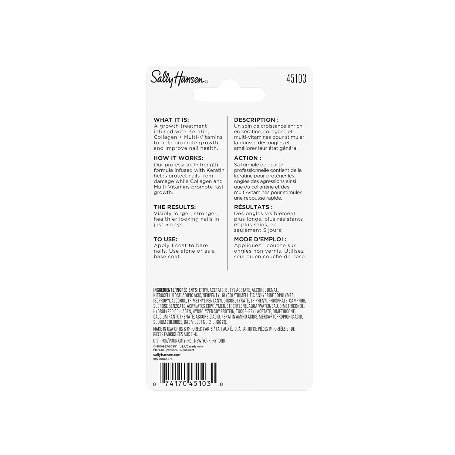 Sally Hansen Nailgrowth Miracle®, Growth Treatment, Nail Protectant, Infused with Soy Protein, Keratin, Collagen, and Multi-Vitamins - Image 4