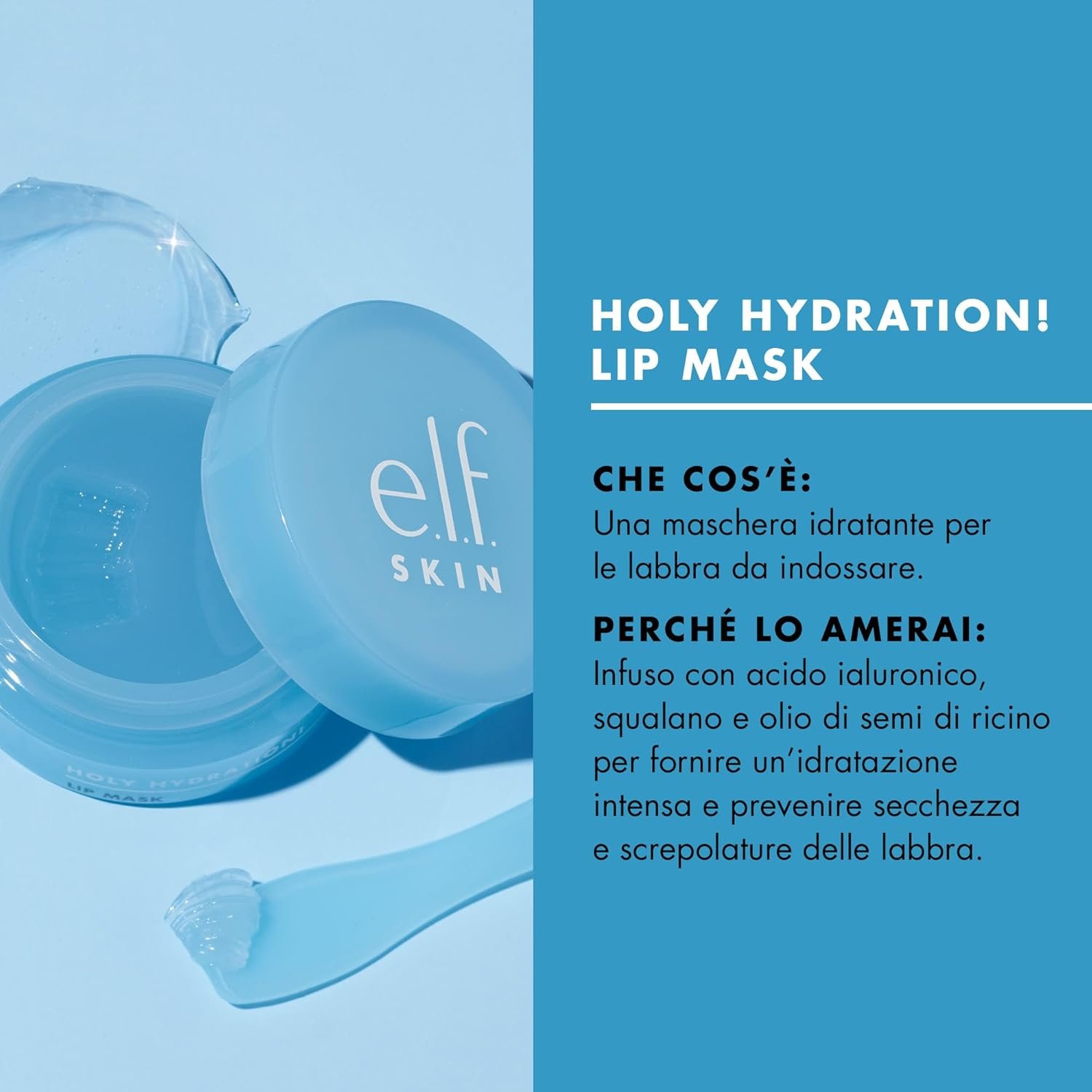 e.l.f. SKIN Holy Hydration! Lip Mask, Hydrating Lip Mask For A Softer & Smoother Pout, Infused With Hyaluronic Acid, Non-Sticky, Vegan & Cruelty-Free (pack of 1) - Image 6