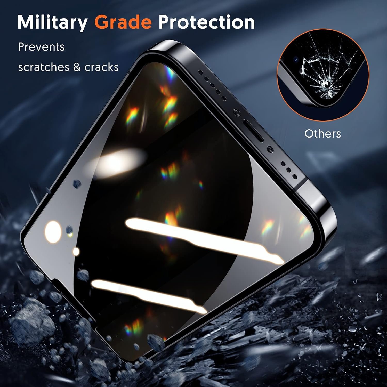 Fotbor for iPhone 14/13/ 13 Pro Privacy Screen Protector, 2 Pack Privacy Screen, Anti Spy Tempered Glass Film with Easy to Install Kit, Accessories 6.1 Inch - Image 6