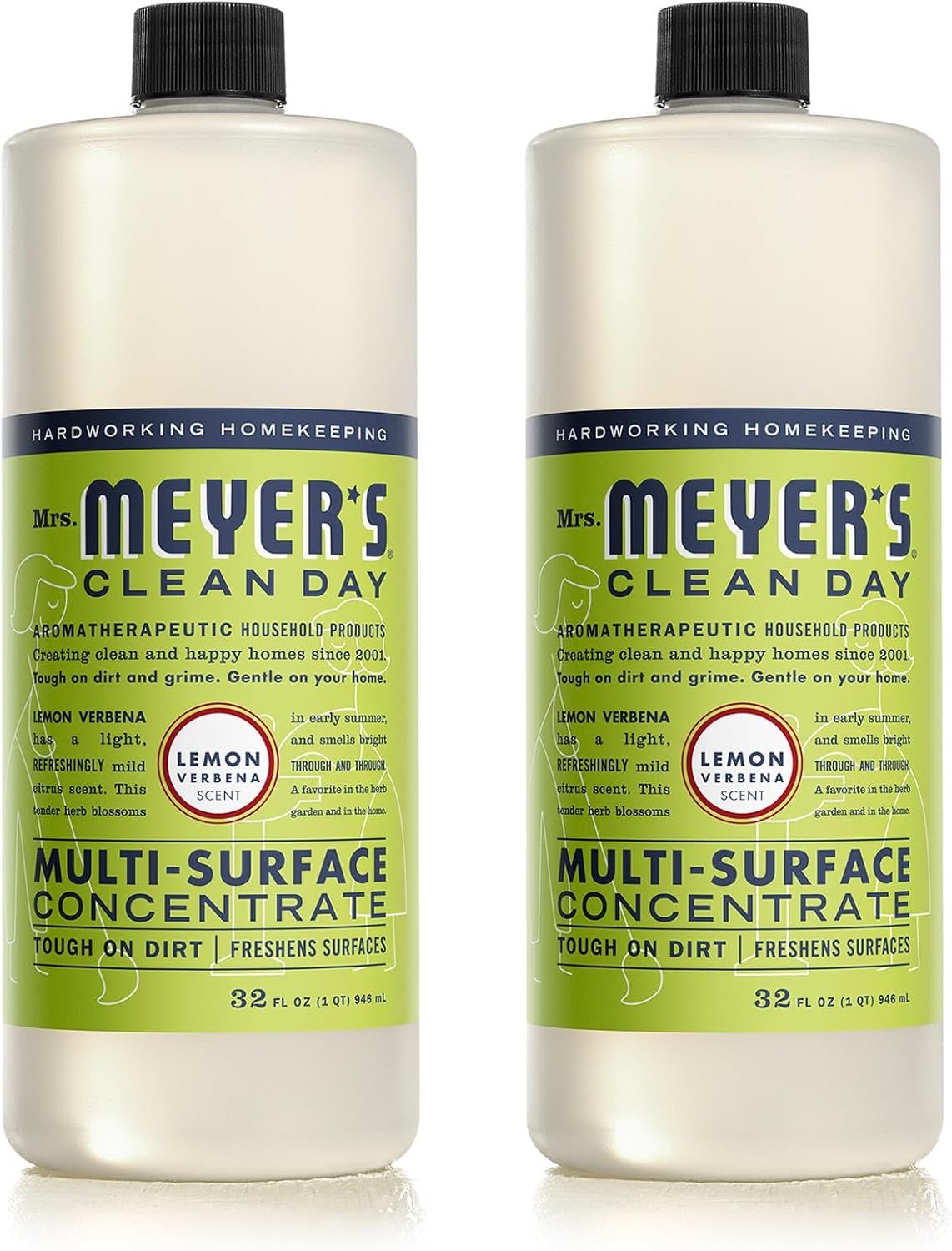 MRS. MEYER'S CLEAN DAY Multi-Surface Cleaner Concentrate, Use to Clean Floors, Tile, Counters, Lemon Verbena, 32 Fl. Oz - Pack of 2 - Image 2