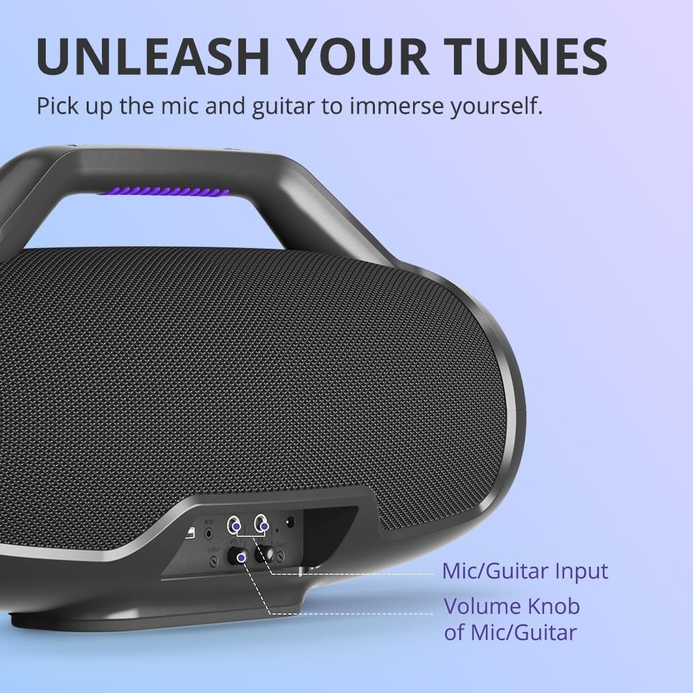 Tronsmart Bang Max Portable Bluetooth Speaker, 130W Powerful Loud Speaker with Deep Bass, Party Sync, IPX6 Waterproof, 24H Playtime, Customized EQ & Light Show,Portable Speaker with Handle for Outdoor - Image 9