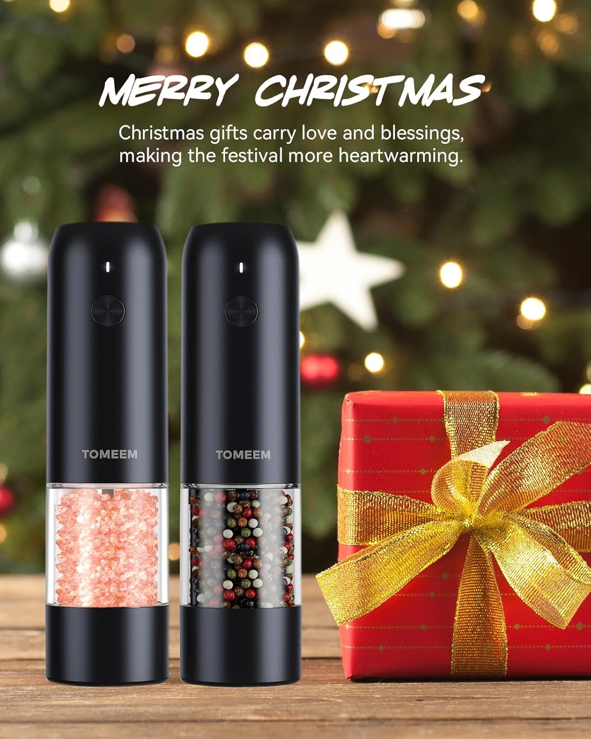 Upgraded Larger Capacity: Electric Salt and Pepper Grinder Set Rechargeable with LED lights - Stainless Steel Automatic Pepper and Salt Grinder Refillable with 6 Adjustable Coarseness - Image 3