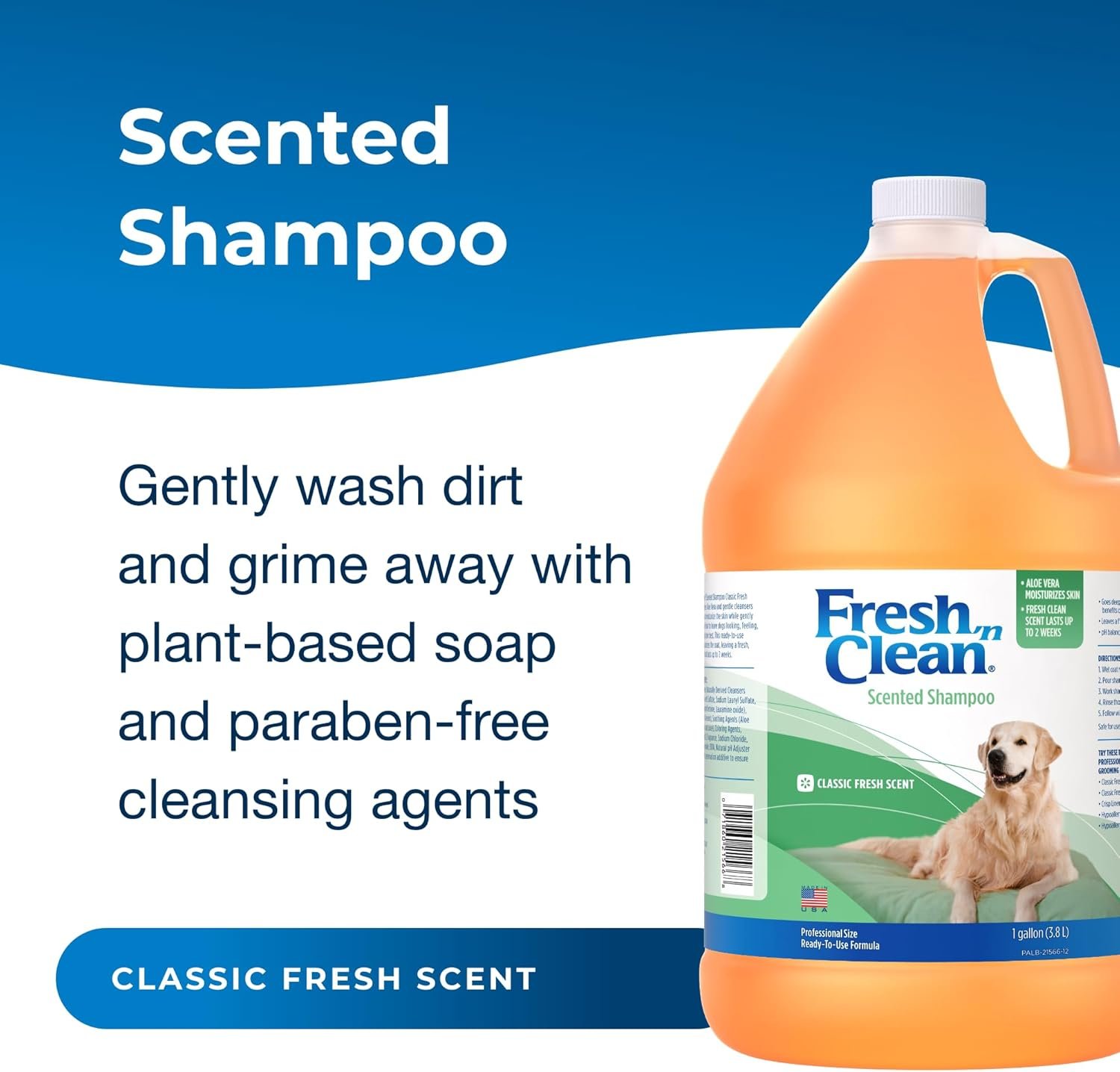 Pet-Ag Fresh ’n Clean Scented Shampoo, Classic Fresh Scent - 1 Gallon - Moisturizes with Vitamin E & Aloe Vera - Strengthens & Repairs Coats - Soap Free - Image 3