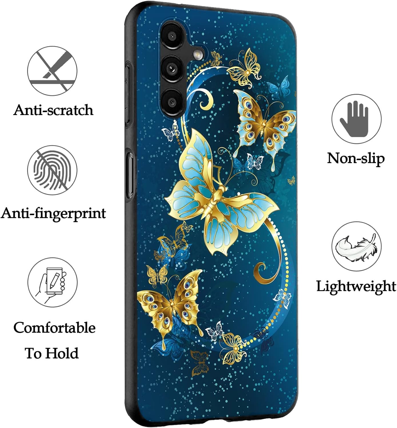 for Galaxy A14 5G Case, Samsung Galaxy A14 5G Case, TPU Slim Silicone Rubber Flexibility Soft Protective Cover Protector Phone Case for Samsung Galaxy A14 5G (Butterfly) - Image 5