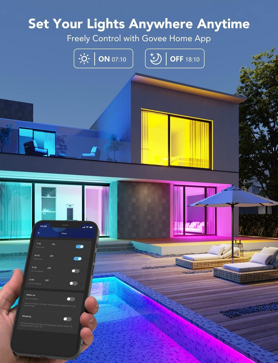 Govee LED Smart Light Bulbs, 1000LM Color Changing Light Bulb, Wi-Fi & Bluetooth Light Bulbs, Work with Alexa and Google Assistant, Dimmable RGBWW A19 75W Equivalent Smart Bulbs, 2 Pack - Image 10