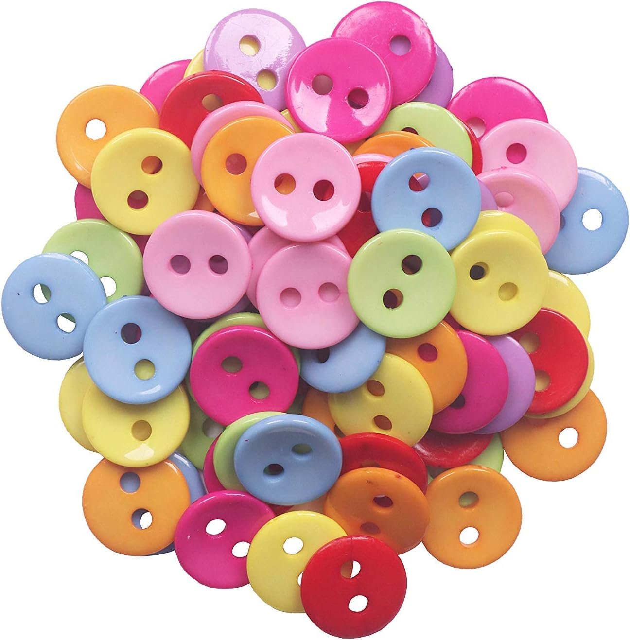 YAKA 100pcs Mix Round 28mm 2 Holes Plastic Button/Sewing DIY Crafts Children's Manual Button Painting, DIY Handmade Ornament - Image 2