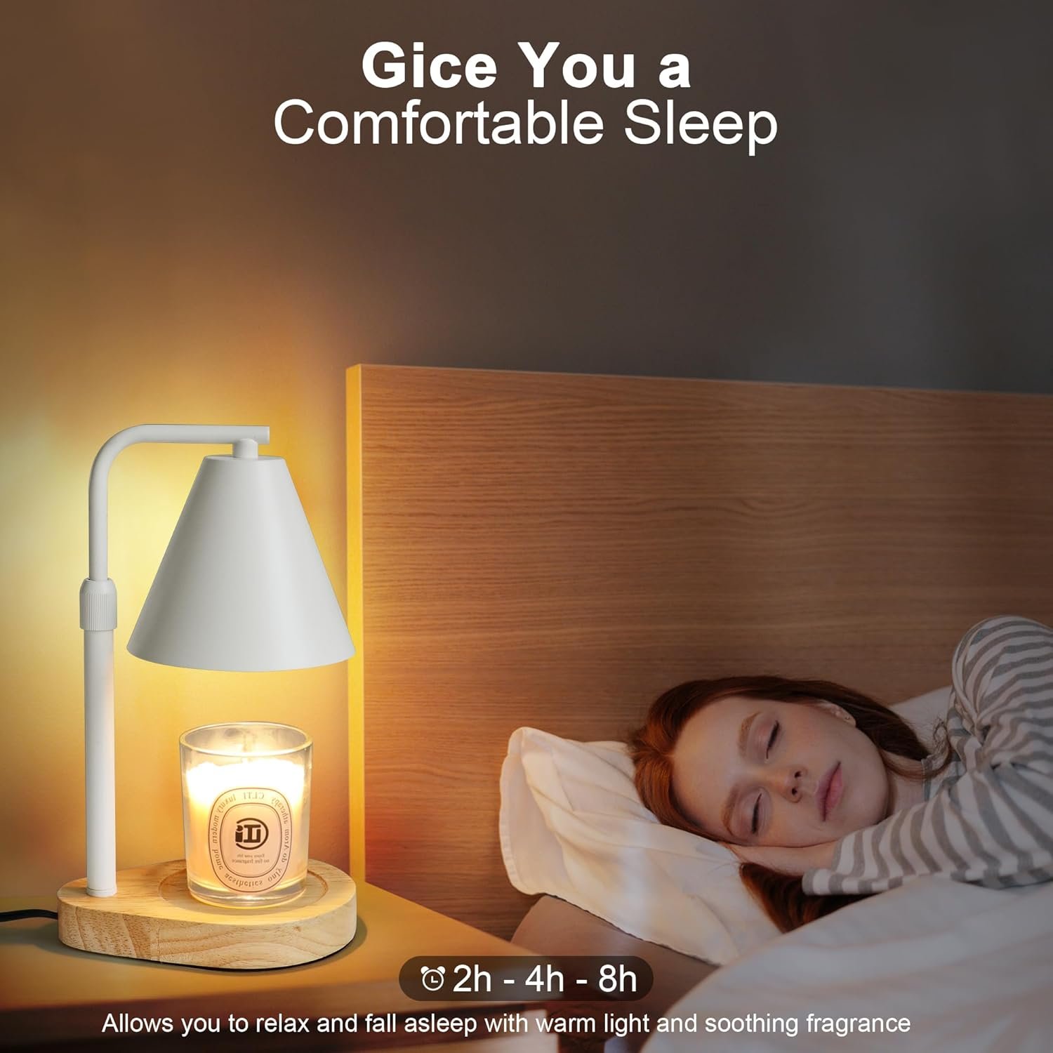 Candle Warmer Lamp with Timer, Adjustable Height Dimmable Candle Warmer with 2 Bulbs, for Mom, House Warming Gifts New Home Bedroom Decor Dimmable Candle Lamp Warmer for Scented Wax - Image 5