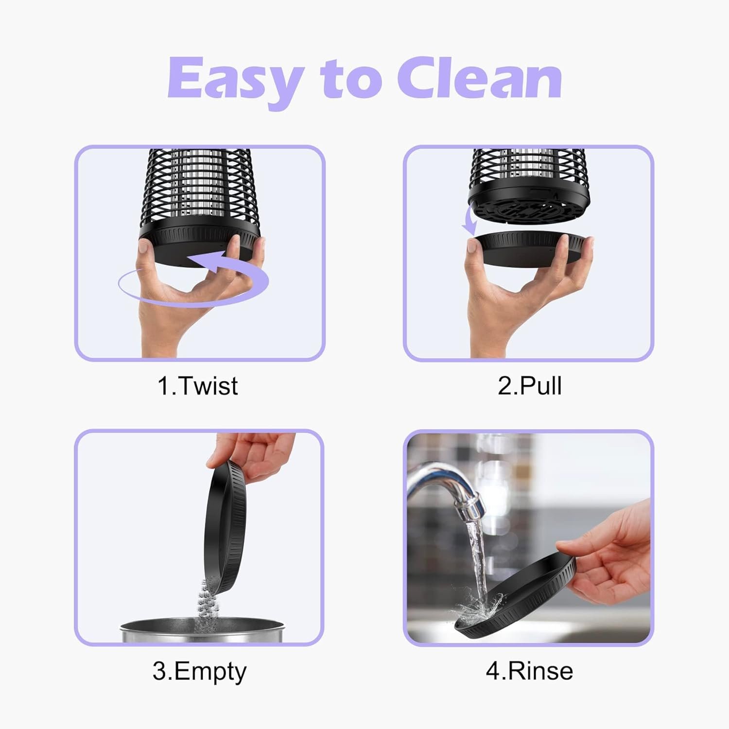 Bug Zapper Outdoor, Electric Mosquito Zapper,Fly Zapper,Odorless and Physical Mosquito Killer,Bug Zapper Indoor with Waterproof Non-Toxic,4000V Electric Fly Zapper for Backyard Patio Home - Image 7