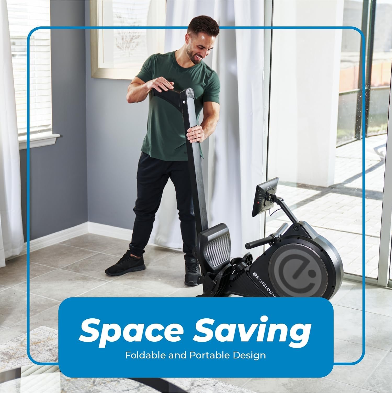 Echelon Fitness - Rowing Machine | Home Workout Equipment | Foldable Rowing Machine | 32 Resistance Levels | Touch Screen & Bluetooth Controller | 30-Day Free Membership | HIIT Magnetic Rowing Machine - Image 5