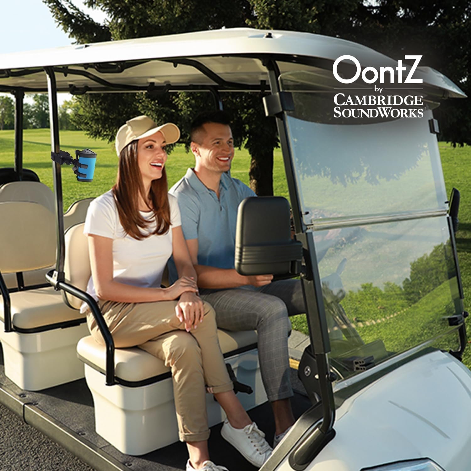 OontZ Angle 3 Blue Bluetooth Speaker with Bracket and Clamp Mount, Portable IPX5 Waterproof Speaker - Image 5