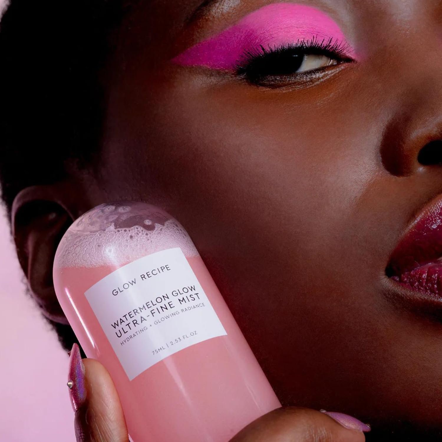 Glow Recipe Watermelon Glow Ultra-Fine Facial Mist Spray - Hyaluronic Acid Face Mist for Fresh + Glowing Skin - Hydrating Face Mist with Hibiscus AHA + Vitamin E - Watermelon Glow Face Spray (2.5 oz) - Image 6