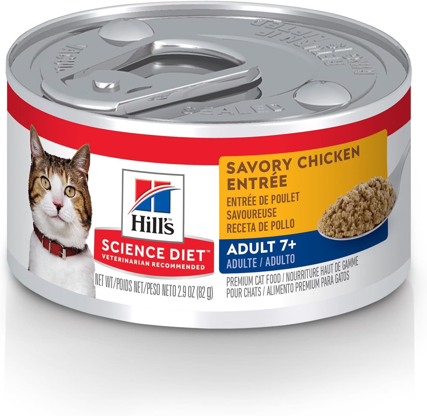 Hill's Science Diet Adult 7+, Senior Adult 7+ Premium Nutrition, Wet Cat Food, Chicken Minced, 2.9 oz Can, Case of 24 - Image 2