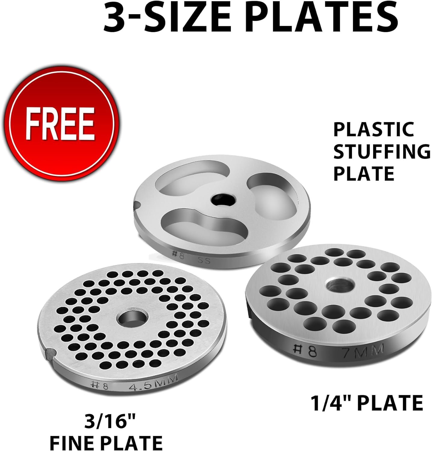 #8 Electric Meat Grinder, 575 Watt, Stainless Steel, Electric Meat Grinder Machine, Sausage Making, Ideal for Household Occasional Use, Black - Image 4