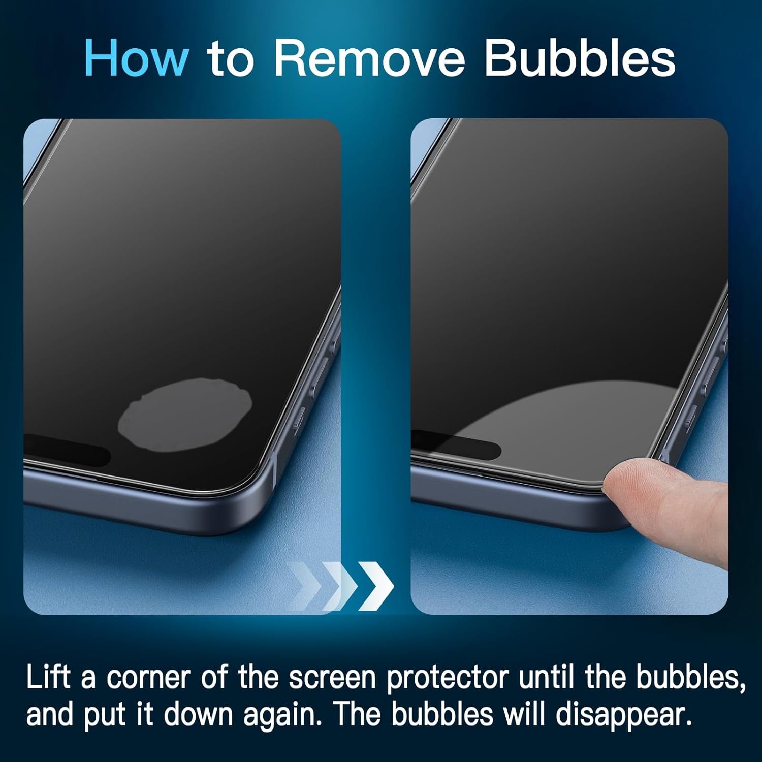 JETech Privacy Full Coverage Screen Protector for iPhone 15 Pro 6.1-Inch, Black Edge Anti-Spy Tempered Glass Film with Easy Installation Tool, Case-Friendly, 2-Pack - Image 3