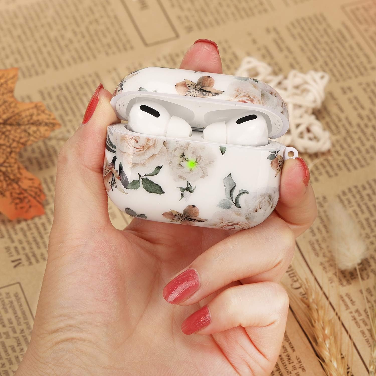 AirPods Pro 2nd Generation/1st Generation Case-KOREDA Cute Printed Design Hard Case for Airpods Pro 2, Shockproof Protective Cover for Airpods Pro (2023/2022/2019) with Keychain for Girls Women Men - Image 3