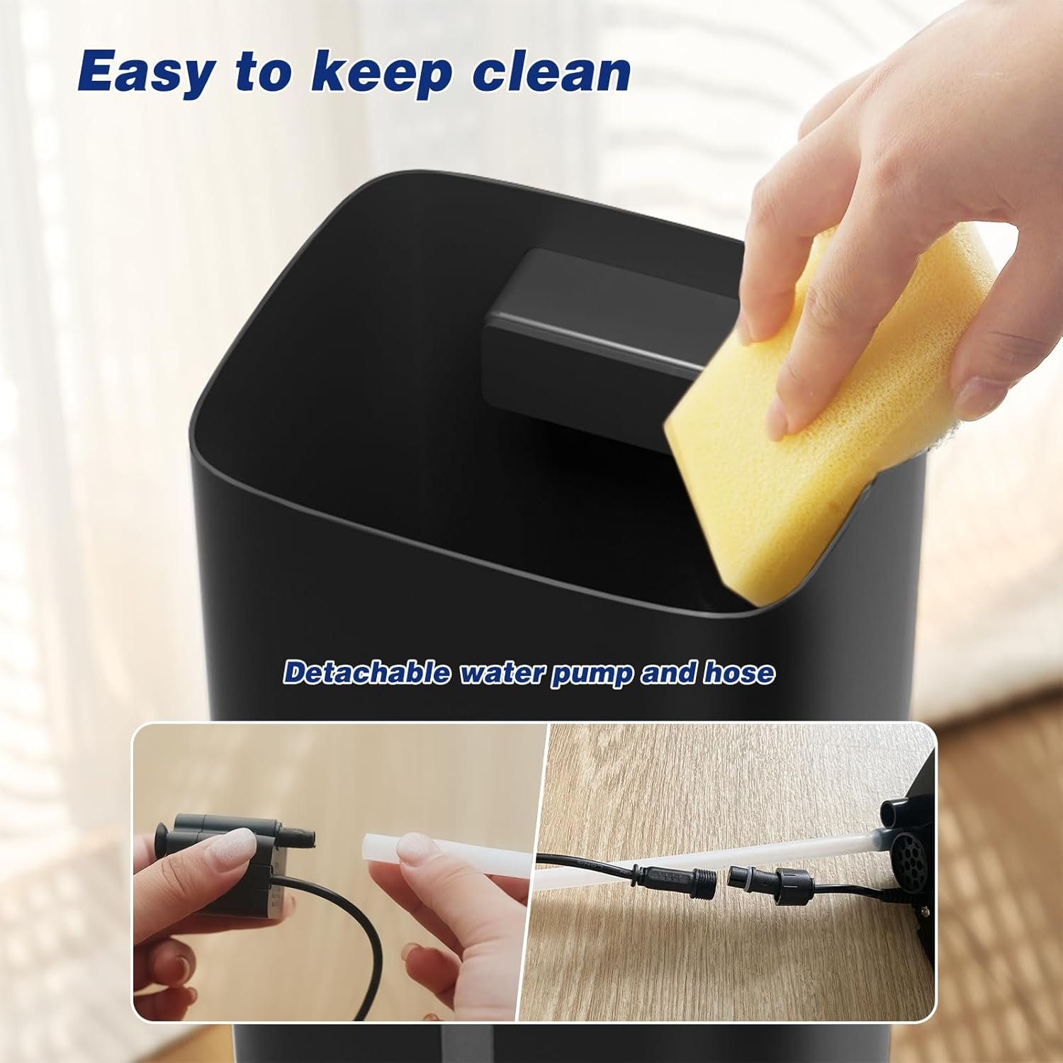 Humidifiers for Bedroom, 2.1Gal/8L Humidifiers for Home, Humidifier large room with Essential Oil Diffuser, Top Fill Whole House Cool Mist Humidifiers for Plants Baby Kids Adults(Black) - Image 8