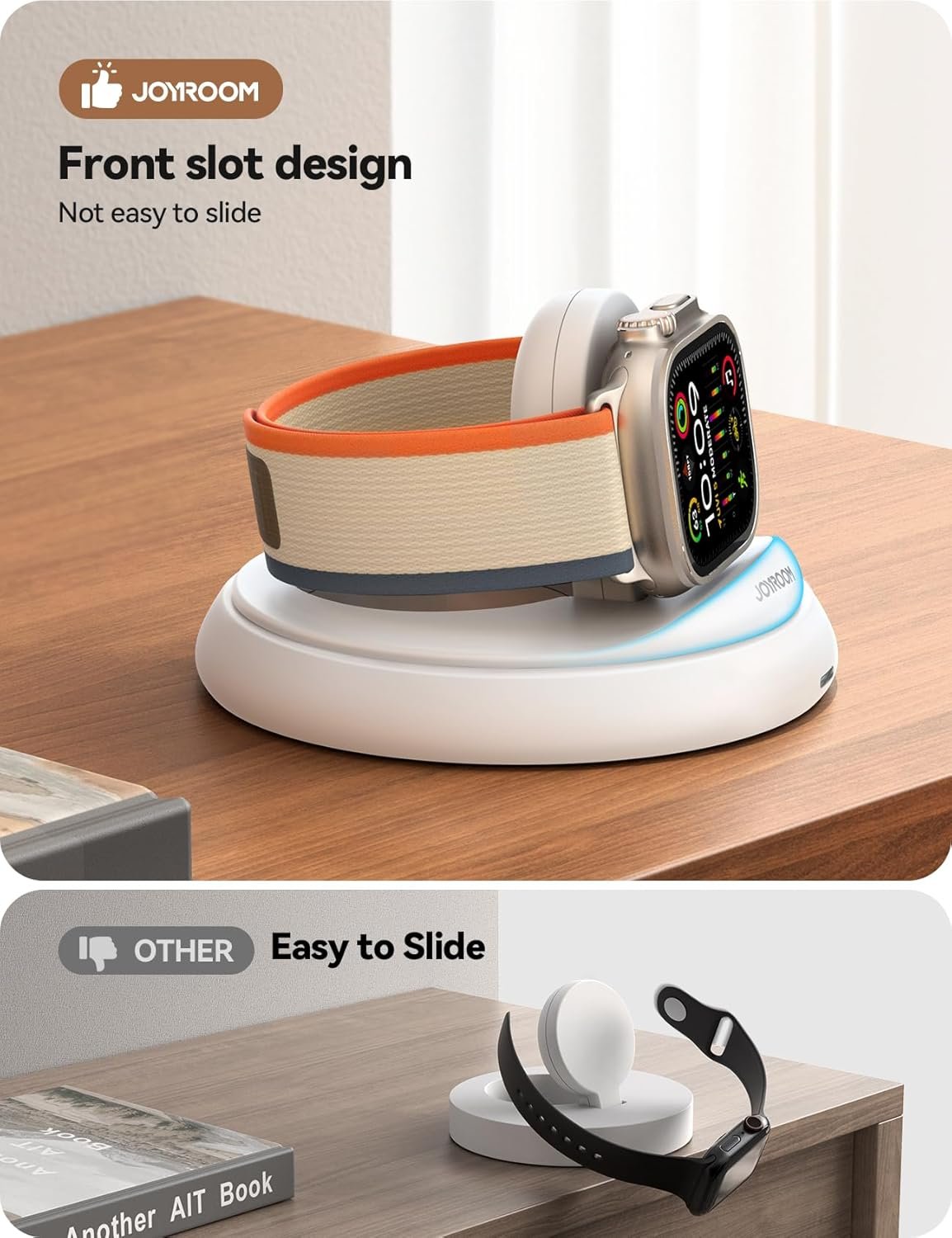 JOYROOM for Apple Watch Charger Stand,Portable Magnetic iwatch Charger with Charging Cord,Foldable Apple Watch Fast Charger for Apple Watch Series10/9/8/7/6/5/SE/Ultra 2,Support Nightstand Mode,White - Image 7
