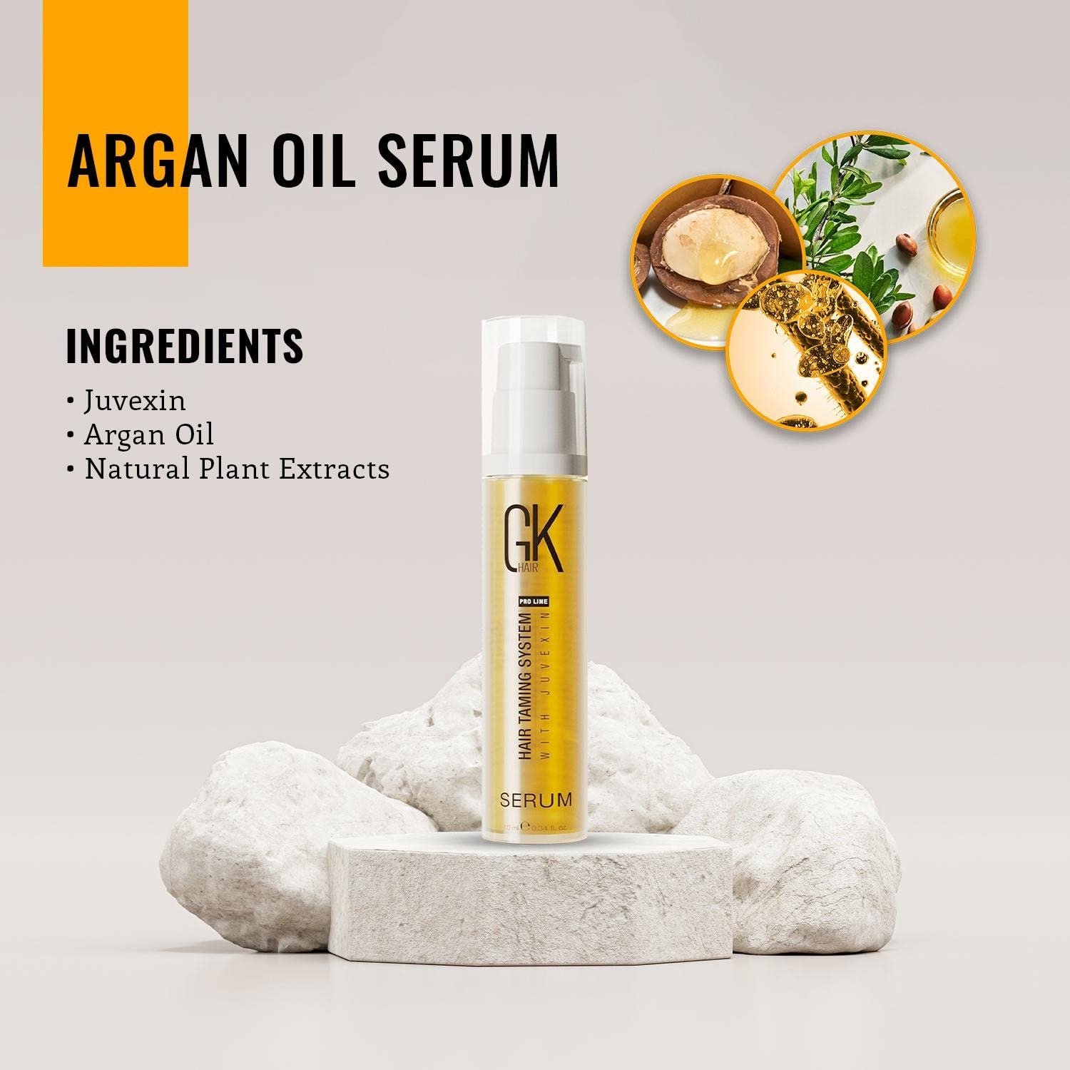 GK HAIR Global Keratin 100% Organic Argan Oil Anti Frizz Mini Serum (0.34 Fl Oz/10ml) Styling Smoothing Strengthening Hydrating & Nourishing Heat Protection Shine Frizz Control Dry Damage Hair Repair - Image 5