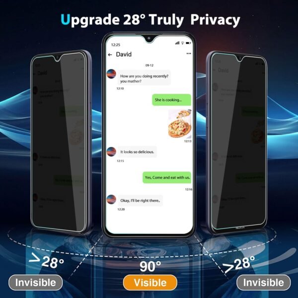 Zeking[2 Pack Cricket Debut S2 / AT&T Calypso 4 Privacy Tempered Glass Screen Protector, Anti-Glare Anti-Spy 9H Hardness [3D Touch][Case Friendly] [Anti Scratch] Bubble Free - Image 4