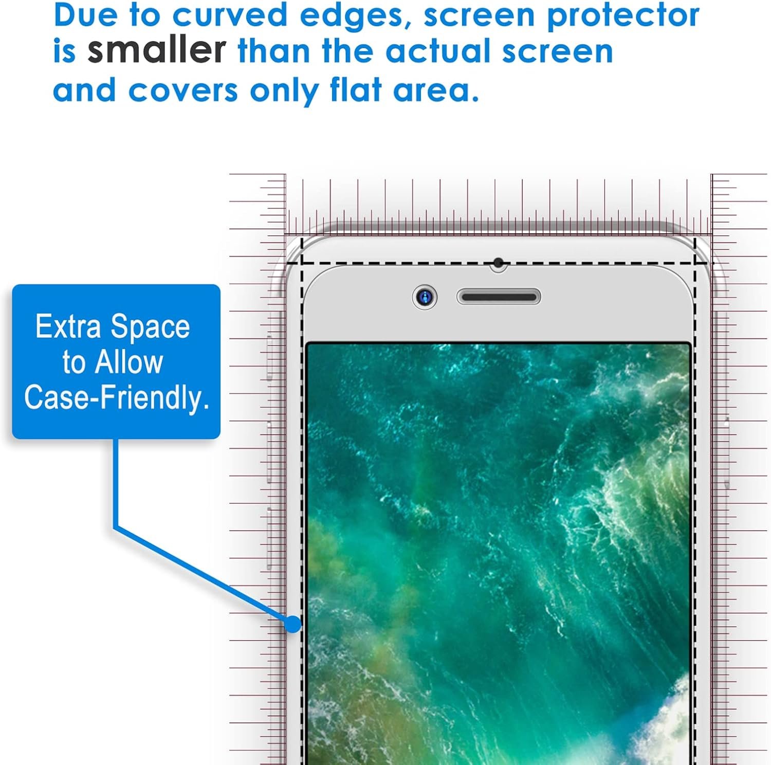 JETech Screen Protector for iPhone 8 Plus and iPhone 7 Plus, 5.5-Inch, Tempered Glass Film, 2-Pack - Image 4