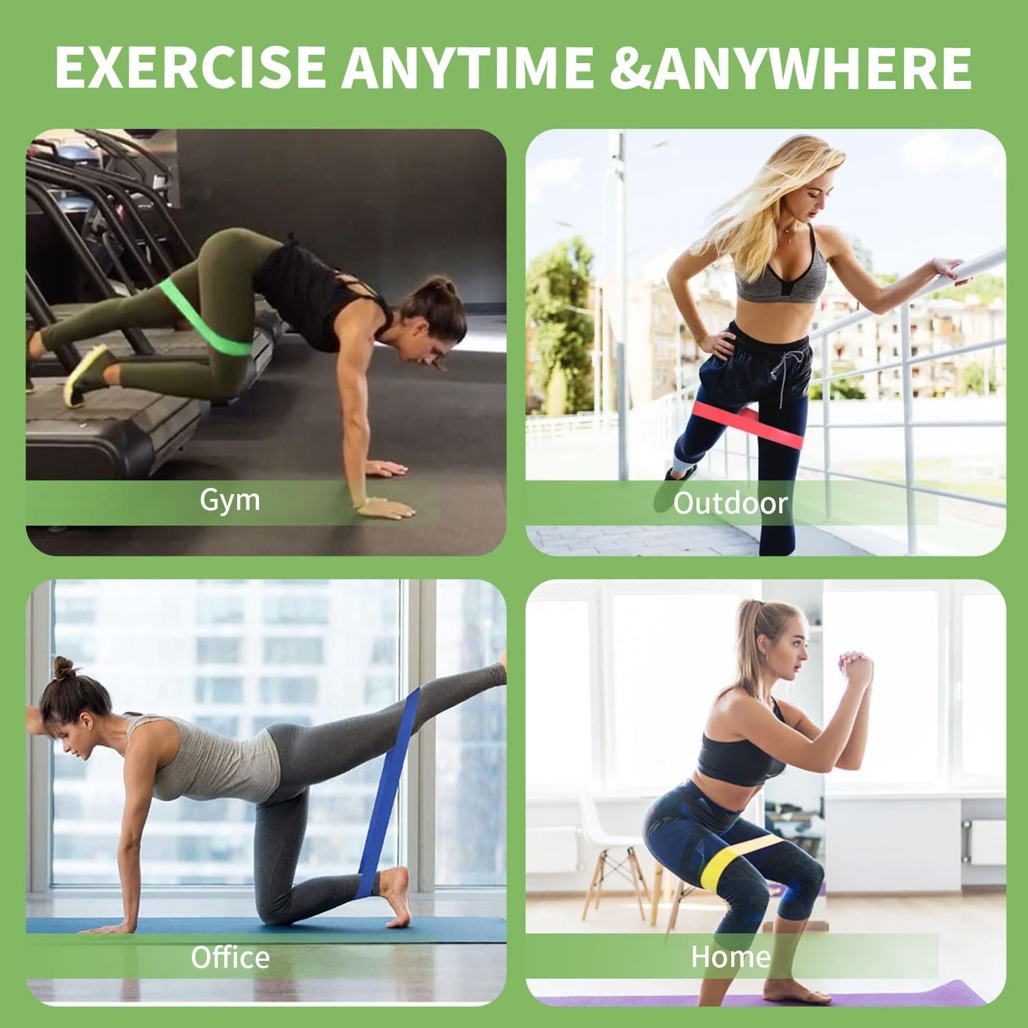 Resistance Bands for Working Out, Loop Exercise Bands for Booty Leg, Butt, Glutes, Stretch Workout Bands for Women & Men, Hip Elastic Bands for Home and Gym Fitness, Yoga, Pilates - Image 6