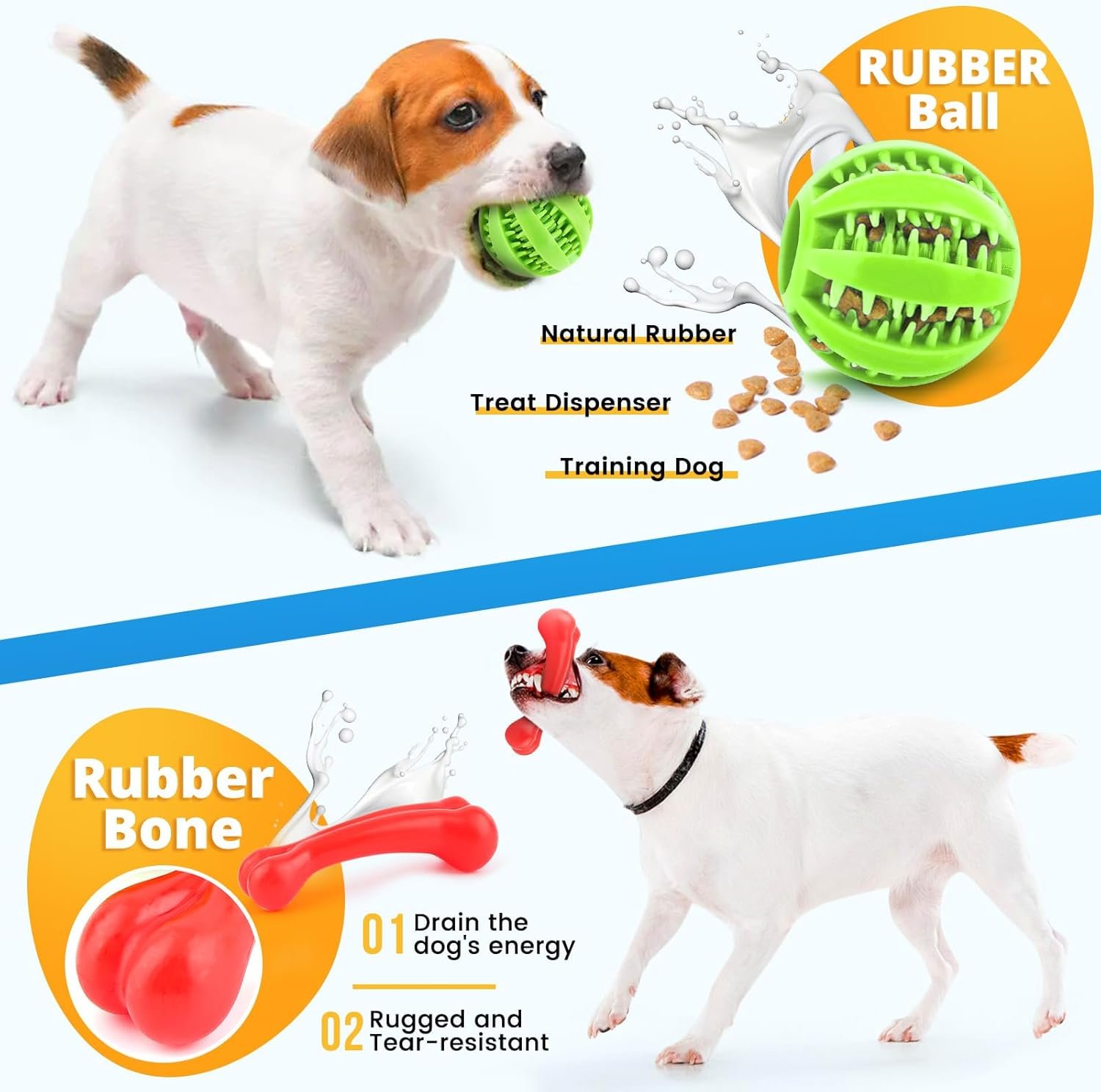 Puppy Toys 8 Pack for Small Dogs, Luxury Christmas Dog Chew Toys with Squeaky Plush Toys, Rope Toys and Ball, Teething Toys for Puppy Supplies (Blue) - Image 6