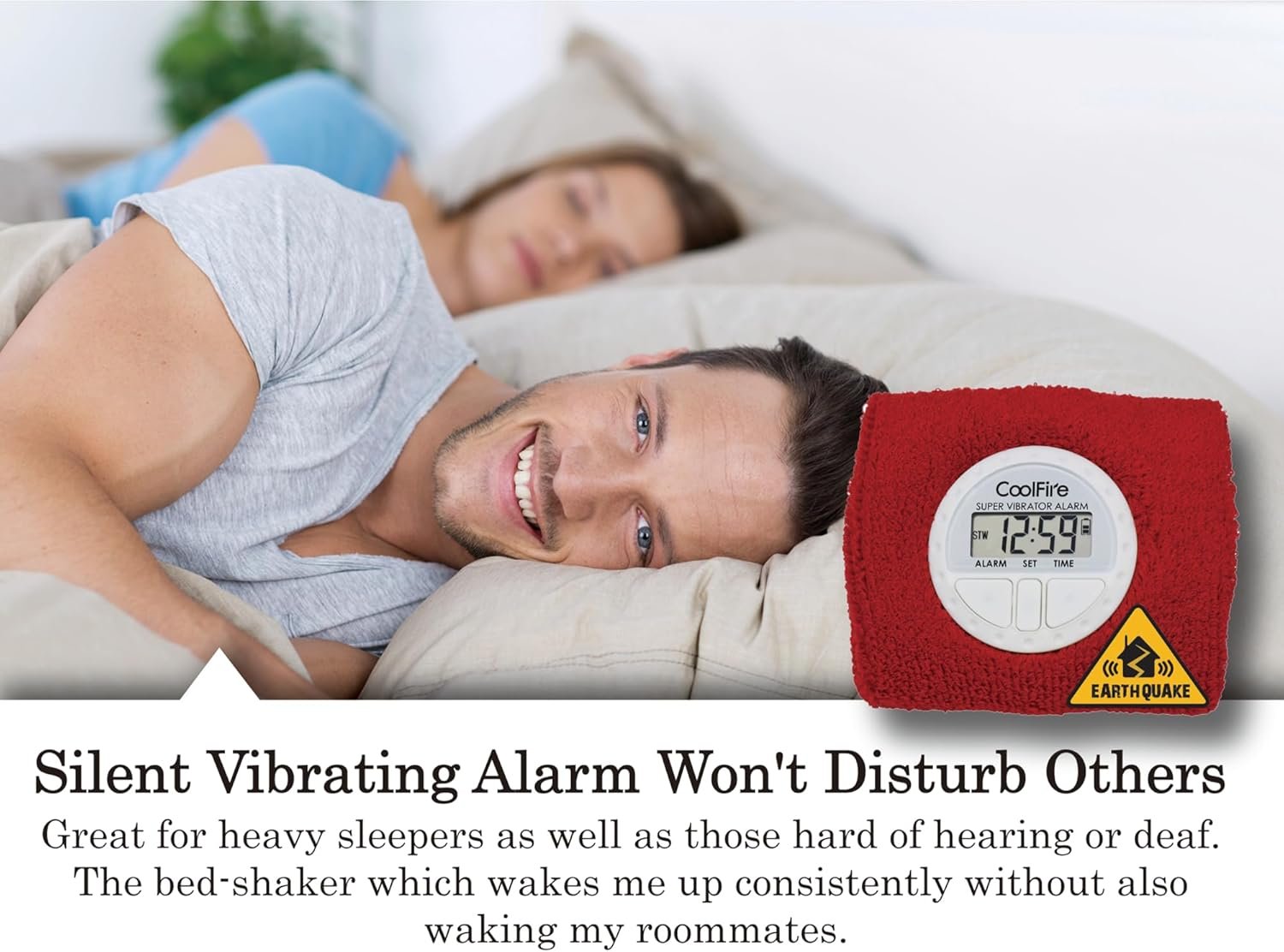 Coolfire Vibrating Alarm Clock - Silent Alarm Wristband Vibrating Alarm Watch. Silent Wrist Shock Alarm Clock. Vibration Alarm Bracelet Alarm Clock Deep Sleeper & Vibrate Alarm (Blue) - Image 9