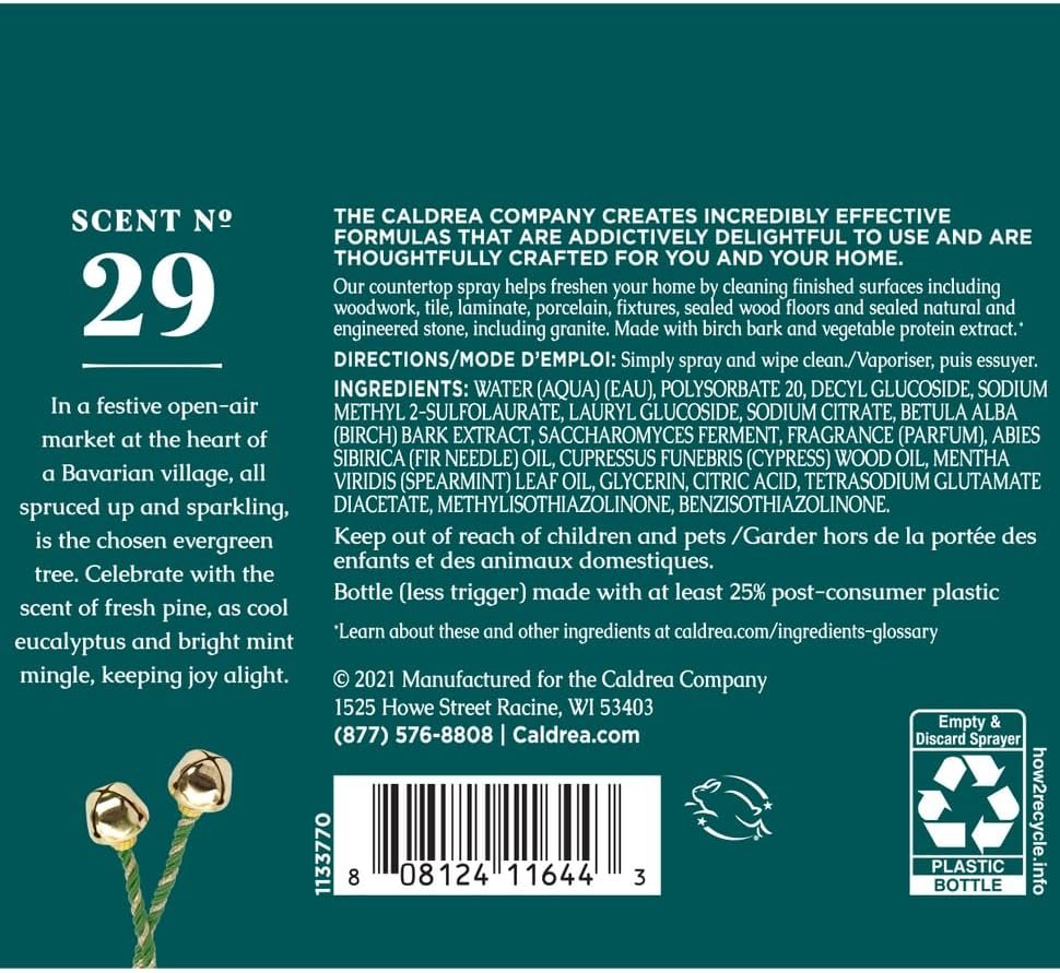 Caldrea Multi-Surface Countertop Spray Cleaner, Made with Vegetable Protein Extract, Juniper Laurel Mint Scent, 16 oz - Image 3