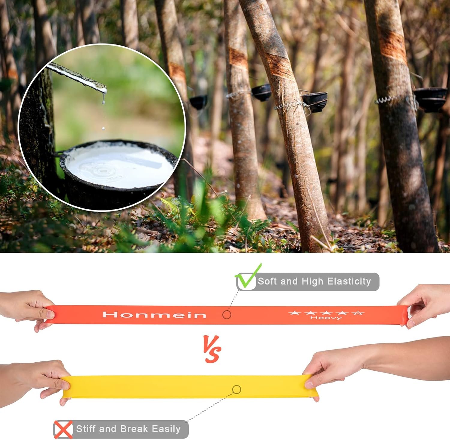 Resistance Bands for Working Out, Exercise Bands with 5 Resistance Levels Fit for Home Fitness, Strength Training, Natural Latex Resistance Band Include Instruction Guide and Carry Bag.… - Image 5