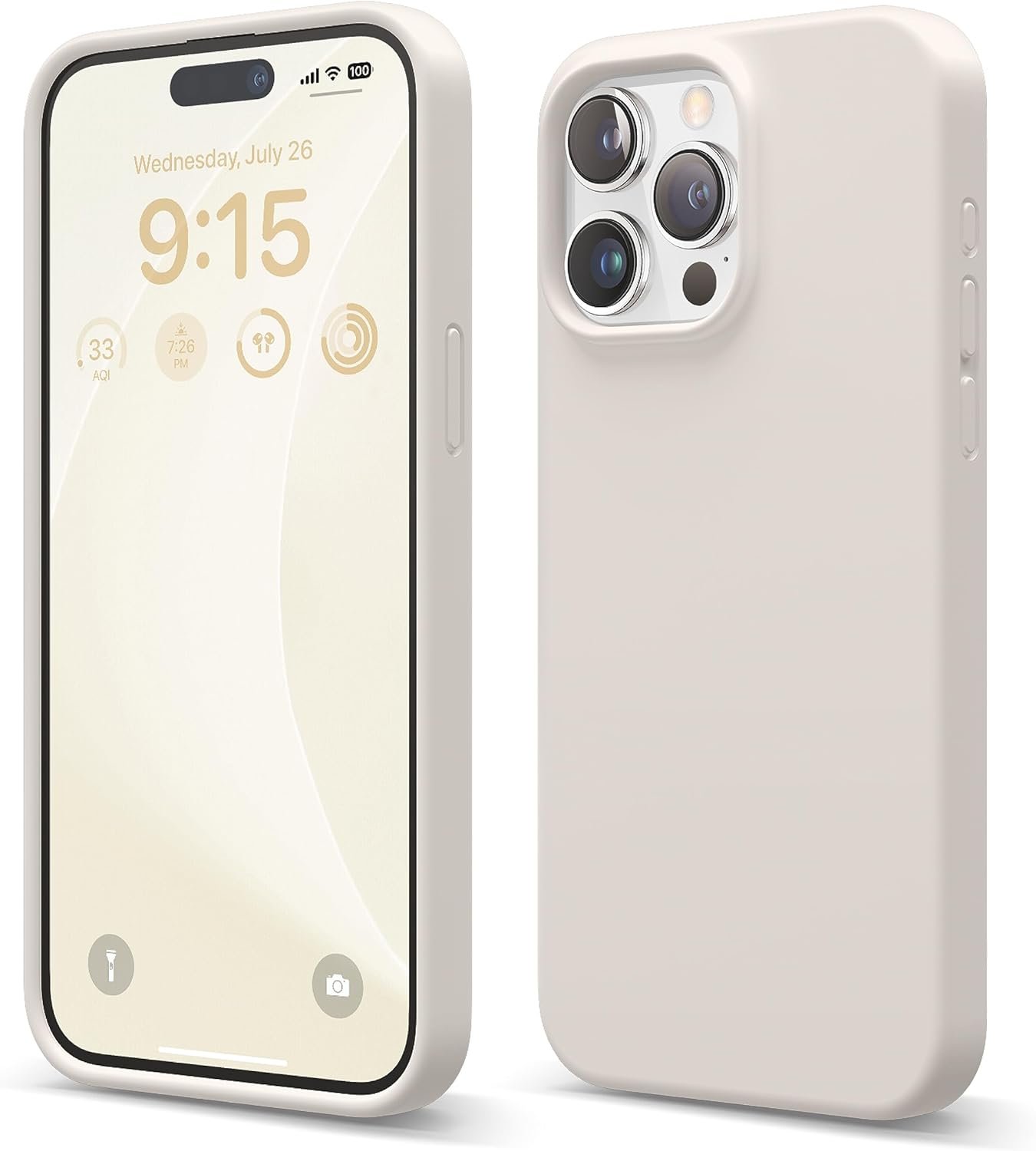 elago Compatible with iPhone 15 Pro Max Case, Liquid Silicone Case, Full Body Protective Cover, Shockproof, Slim Phone Case, Anti-Scratch Soft Microfiber Lining, 6.7 inch (Stone) - Image 2