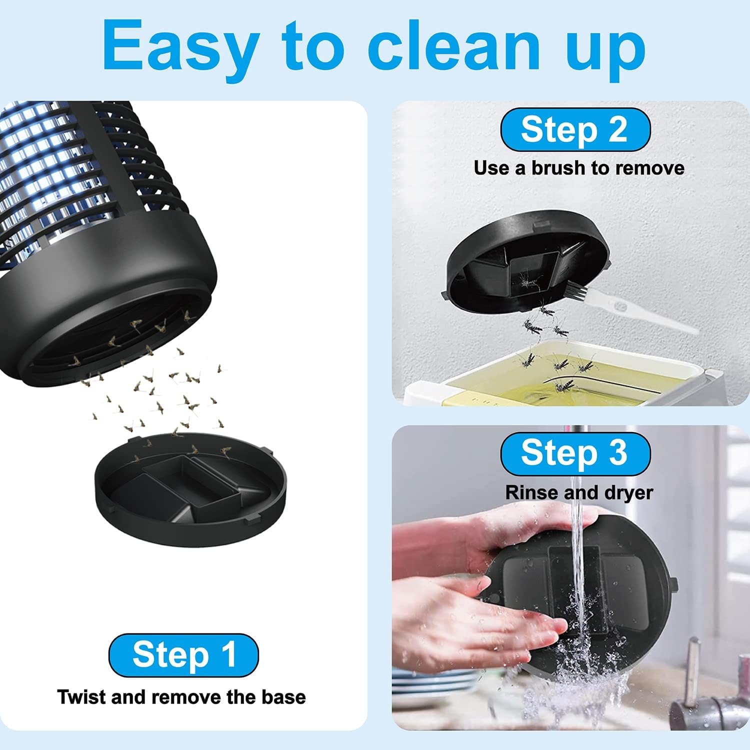 Bug Zapper for Indoor and Outdoor, 20W Electric Mosquito Zapper, Waterproof Insect Killer, 4200V Fly Trap for Home, Bedroom, Backyard, Camping, Patio and More - Image 7