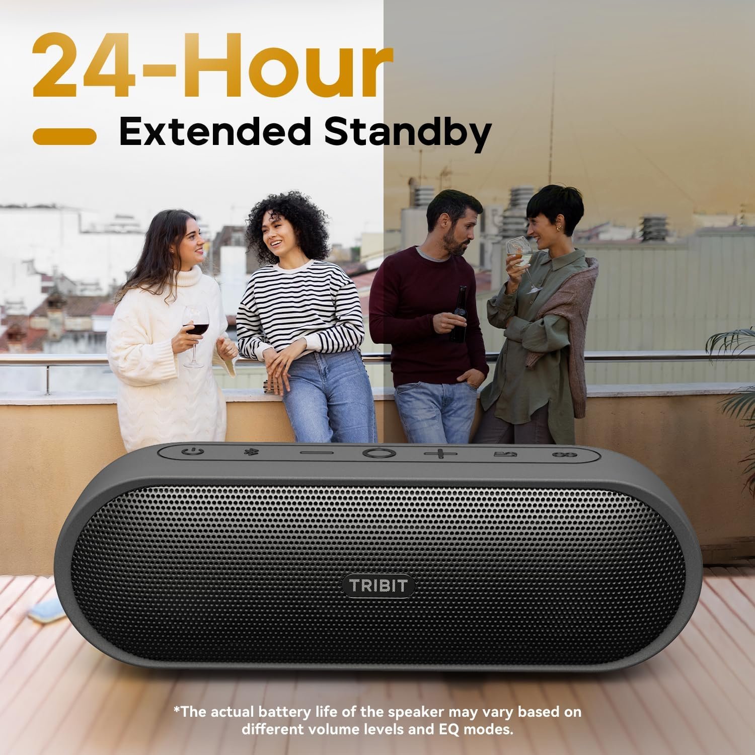 Tribit Portable Bluetooth Speaker XSound Plus 2, Wireless Speaker 30W with XBass, IPX7 Waterproof, 24-Hour Playtime, Stereo Sound, Built-in Mic, Bluetooth 5.3 Speaker for Party, Car, Travel - Image 4